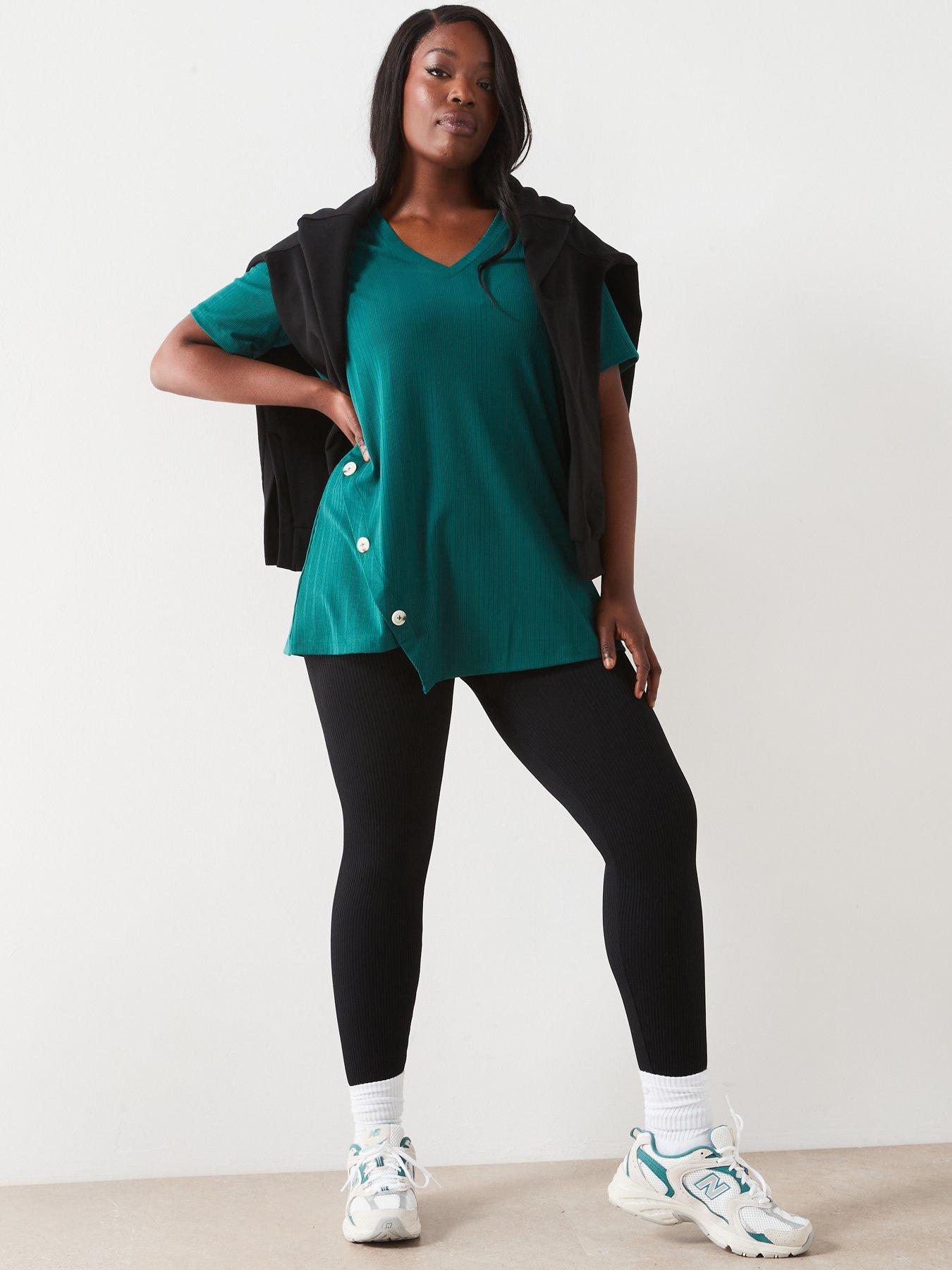 v-by-very-curve-longline-button-asymmetric-hem-t-shirt-greenback