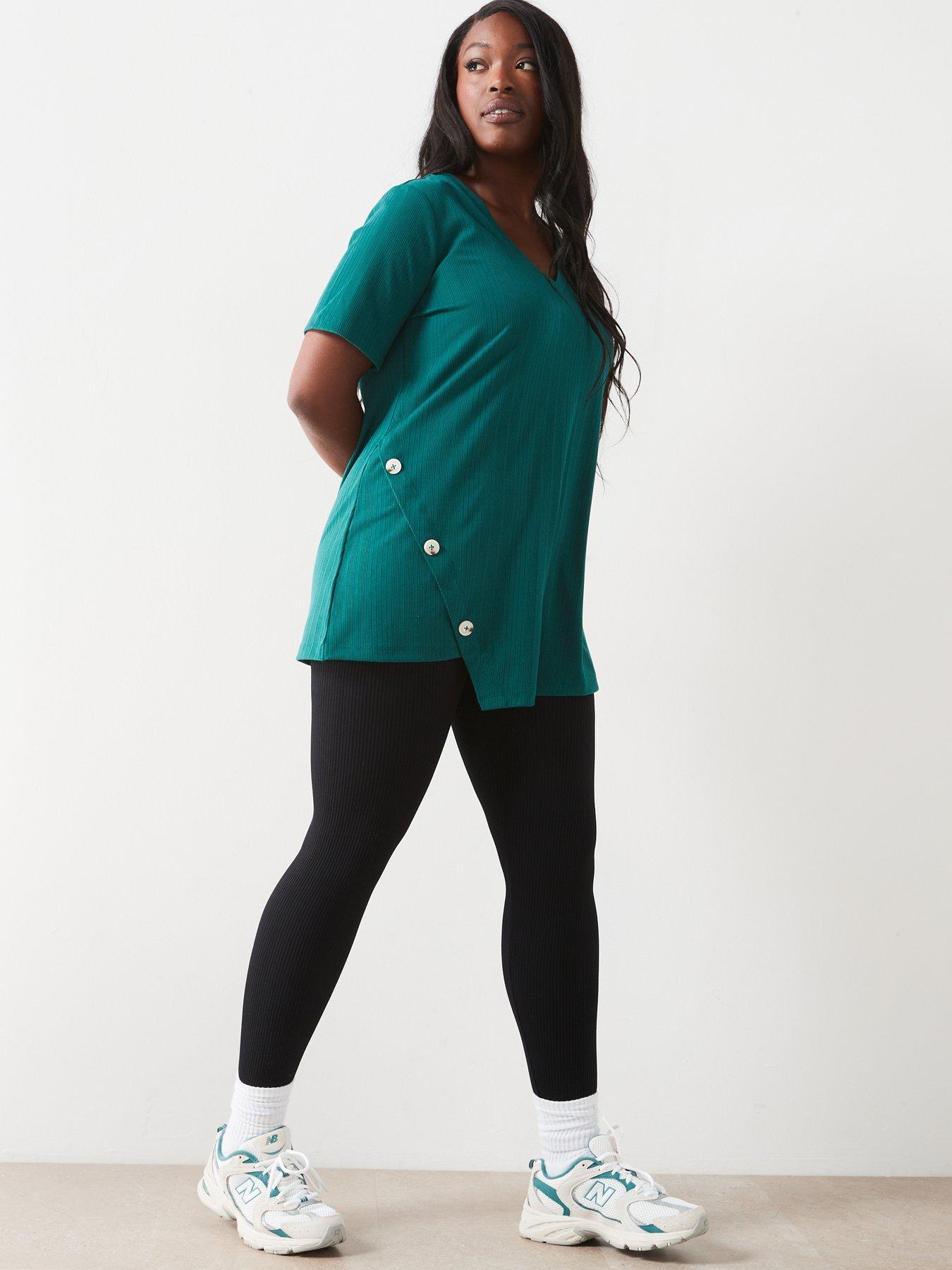 v-by-very-curve-longline-button-asymmetric-hem-t-shirt-greenoutfit