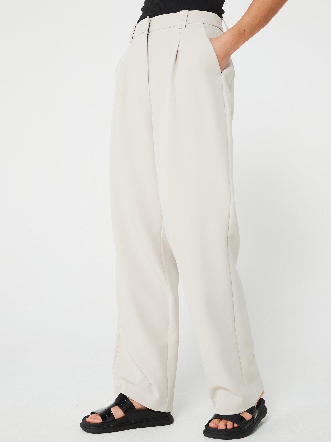 Vero Moda Cream Viscose Casual Pants