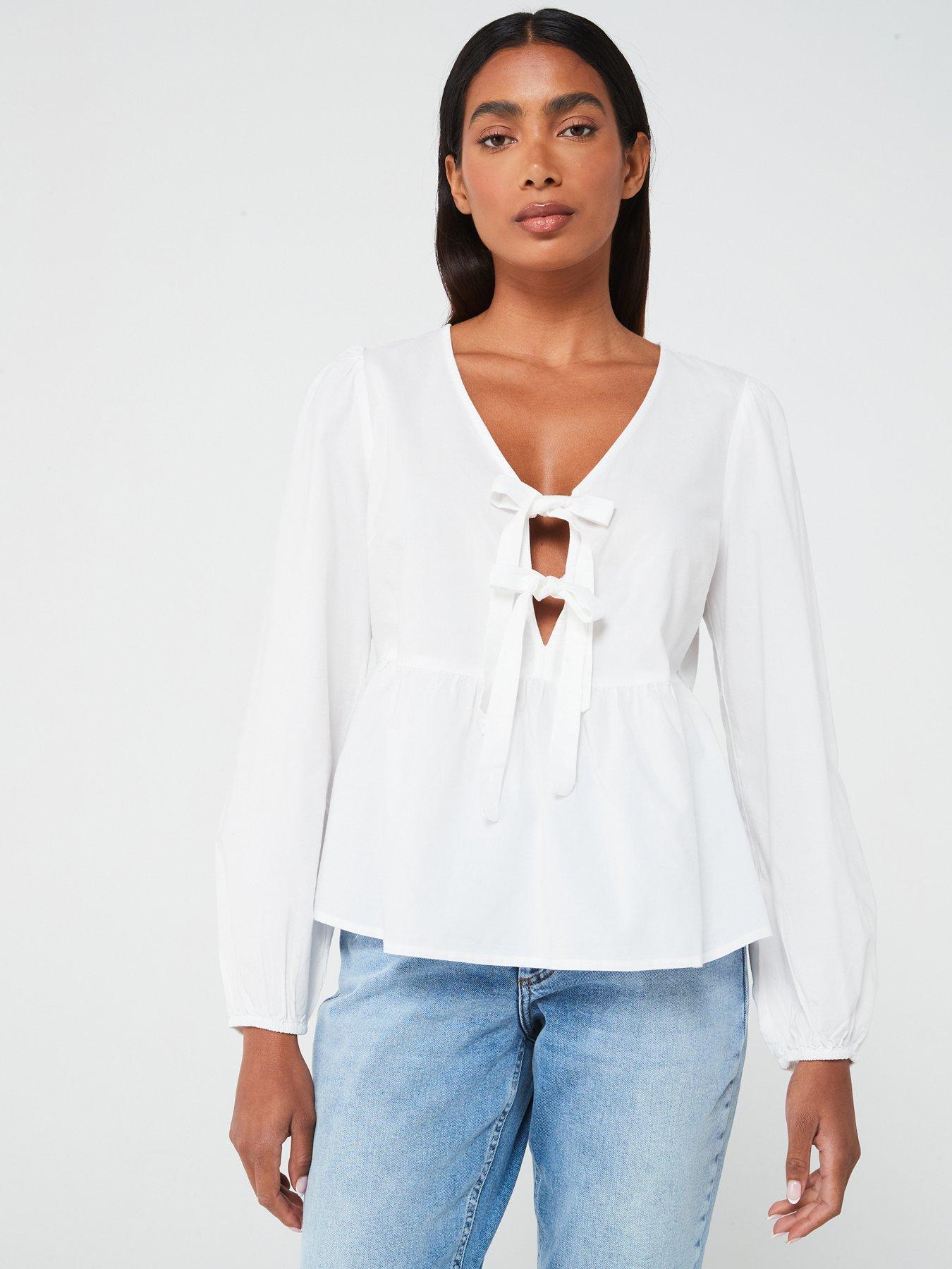 vero-moda-tie-front-peplum-top-white