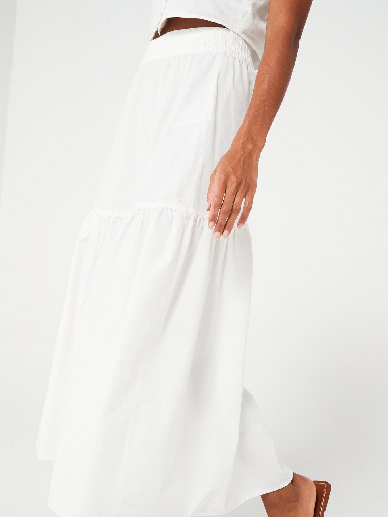 vero-moda-tiered-midi-skirt-whiteoutfit