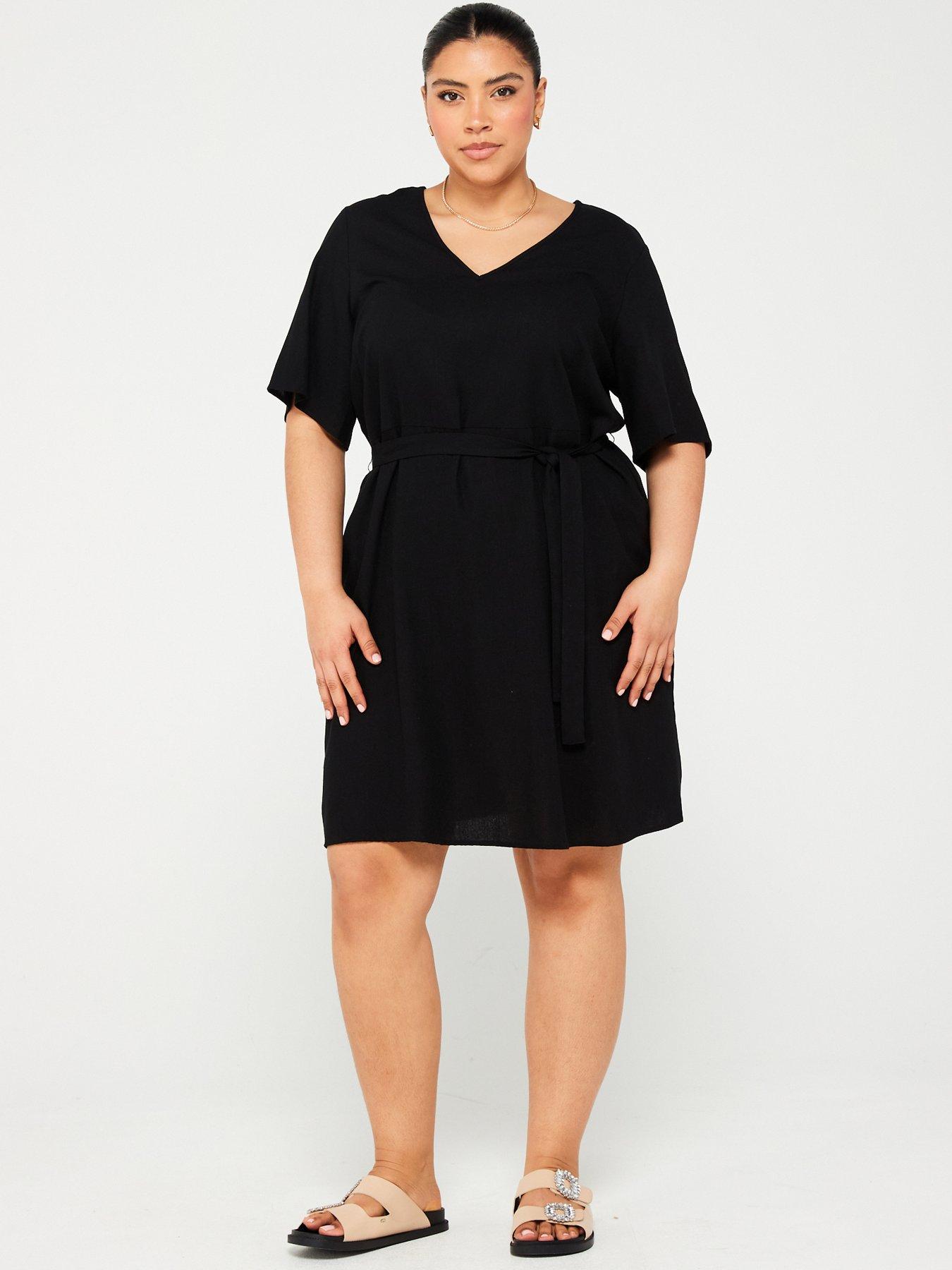 vero-moda-curve-curve-curve-tie-waist-mini-dress-blackfront