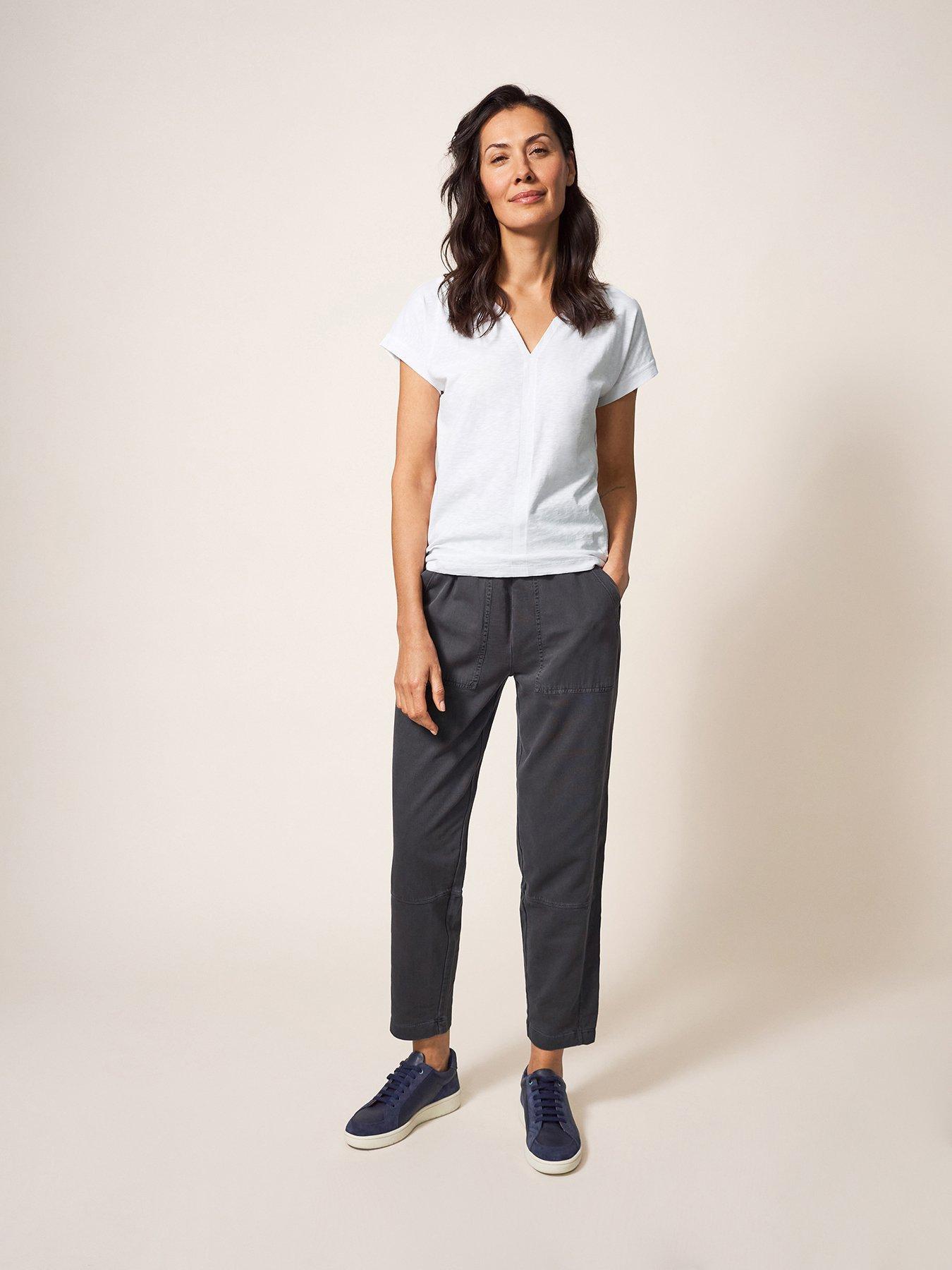 Image 3 of 6 of White Stuff Nelly Notch Neck T-shirt - White