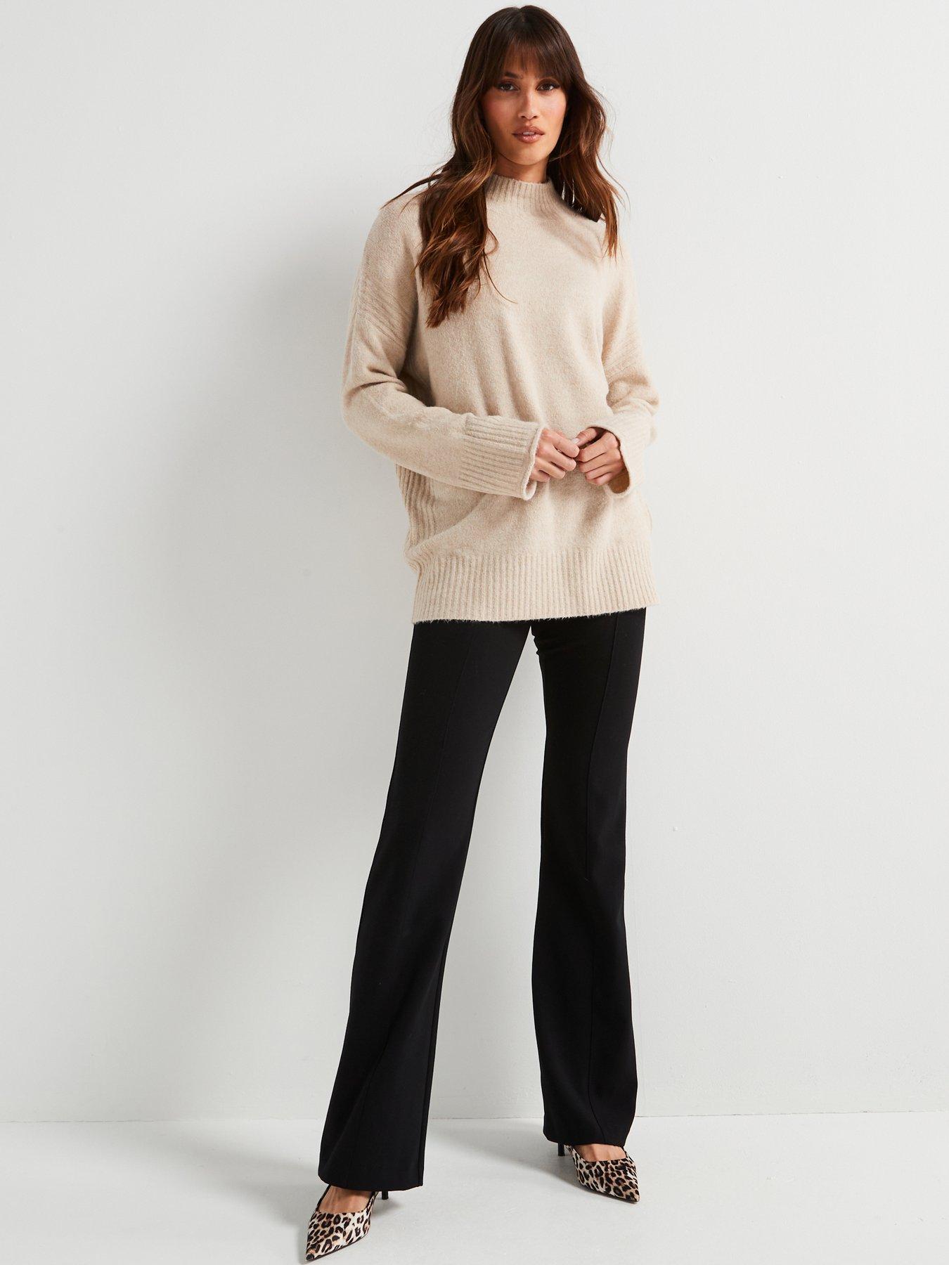 v-by-very-funnel-neck-seam-detail-longline-jumper-beigeback