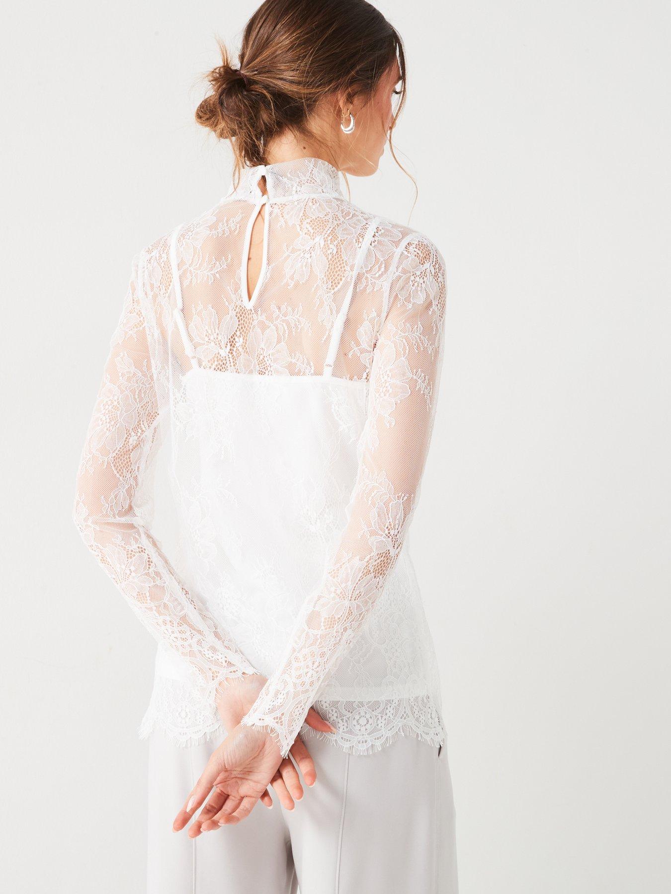 v-by-very-lace-shell-blouse-ivorystillFront