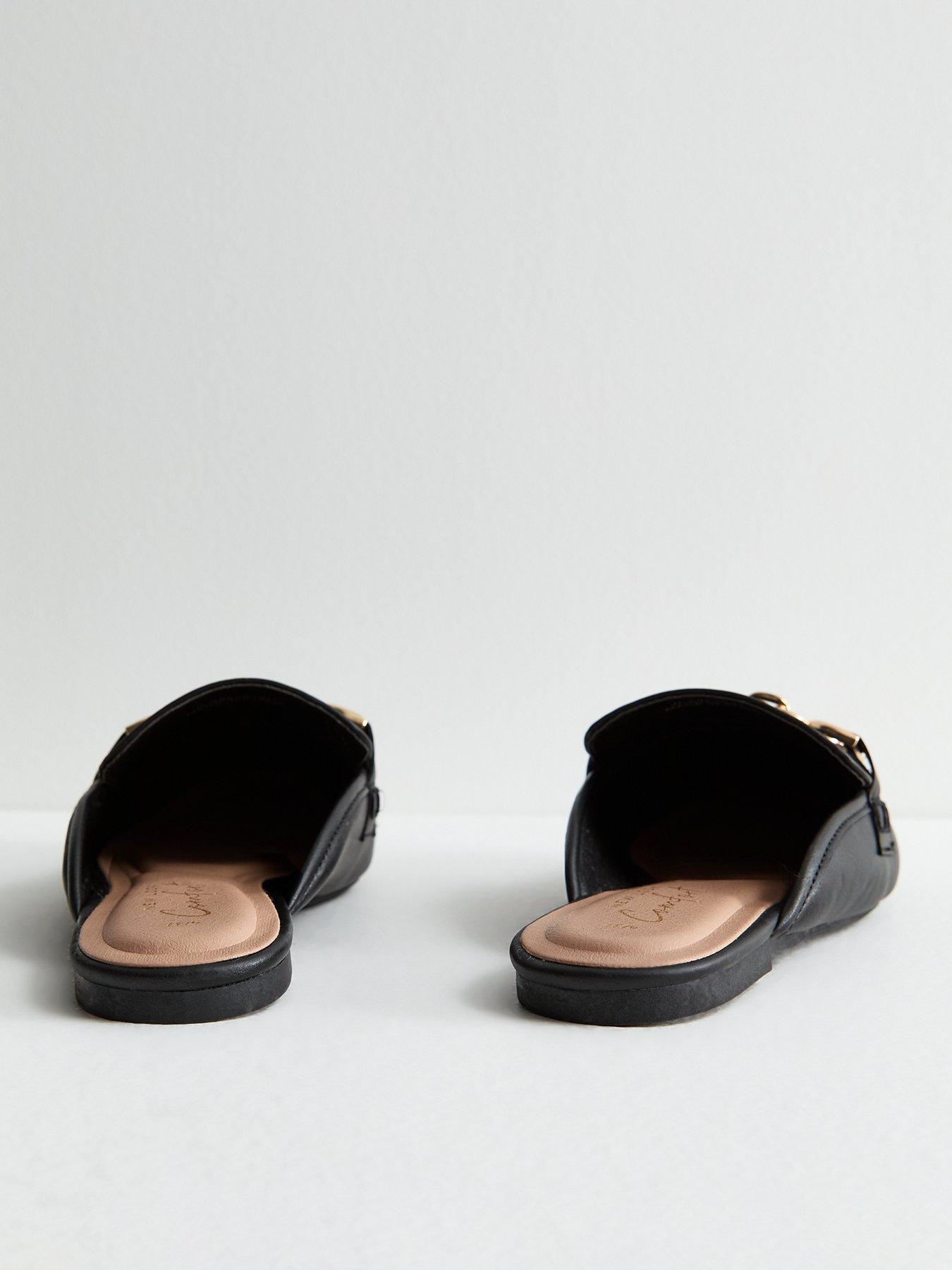 new-look-black-leather-look-chain-trim-mule-loafersback