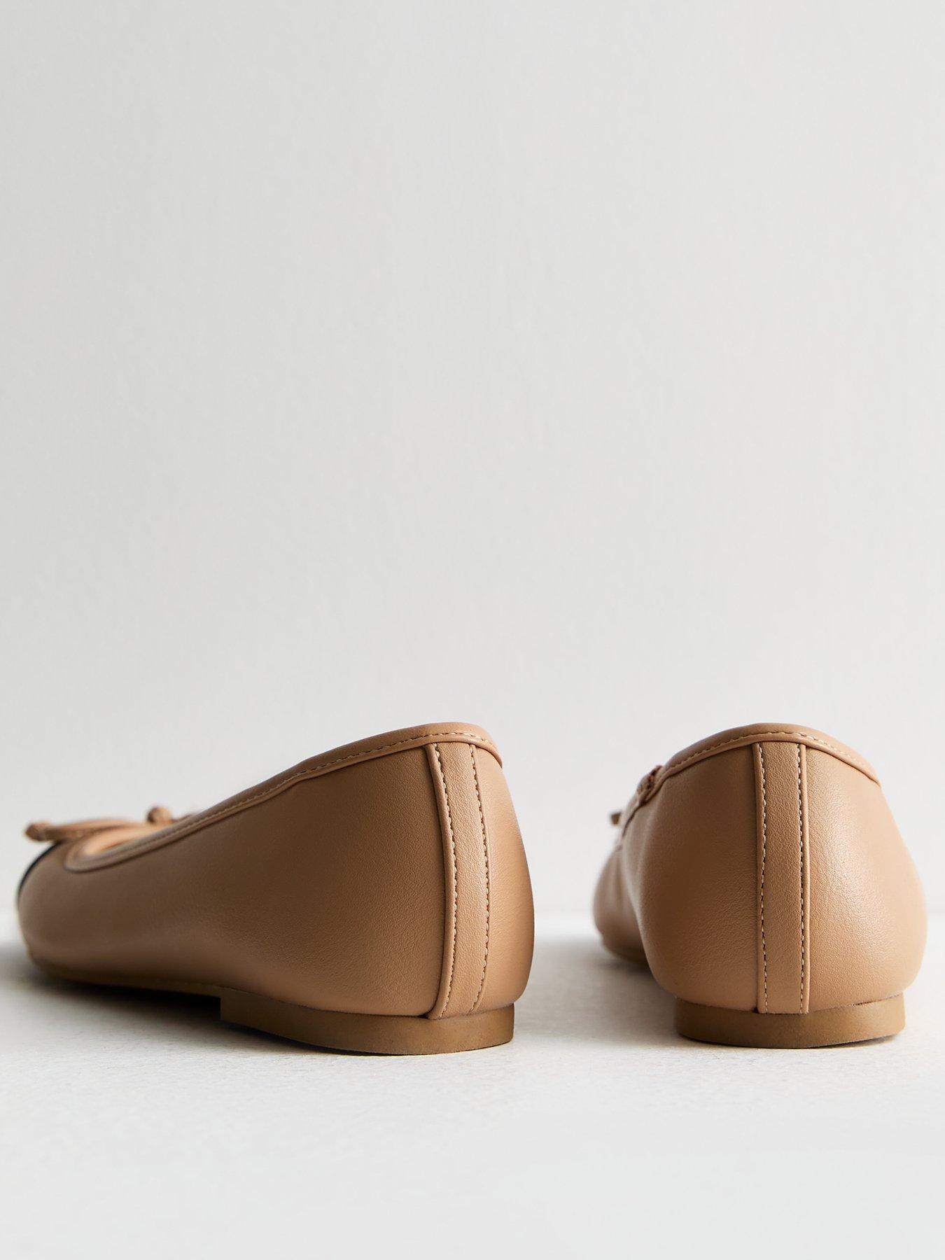 new-look-camel-leather-look-contrast-ballerina-pumpsback