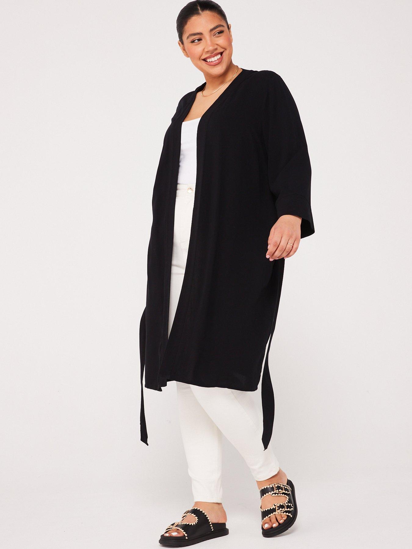 Curve Kimono Wrap Top Black