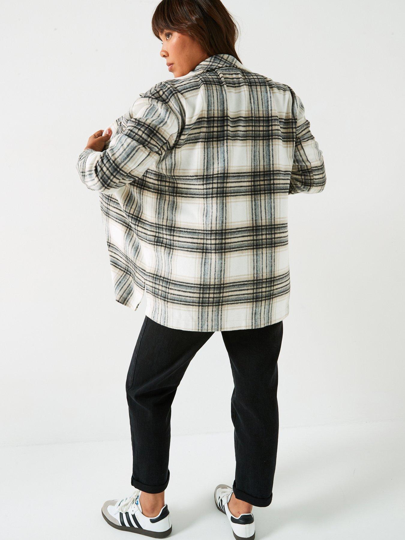Image 2 of 6 of V by Very Curve Check Shacket - Multi