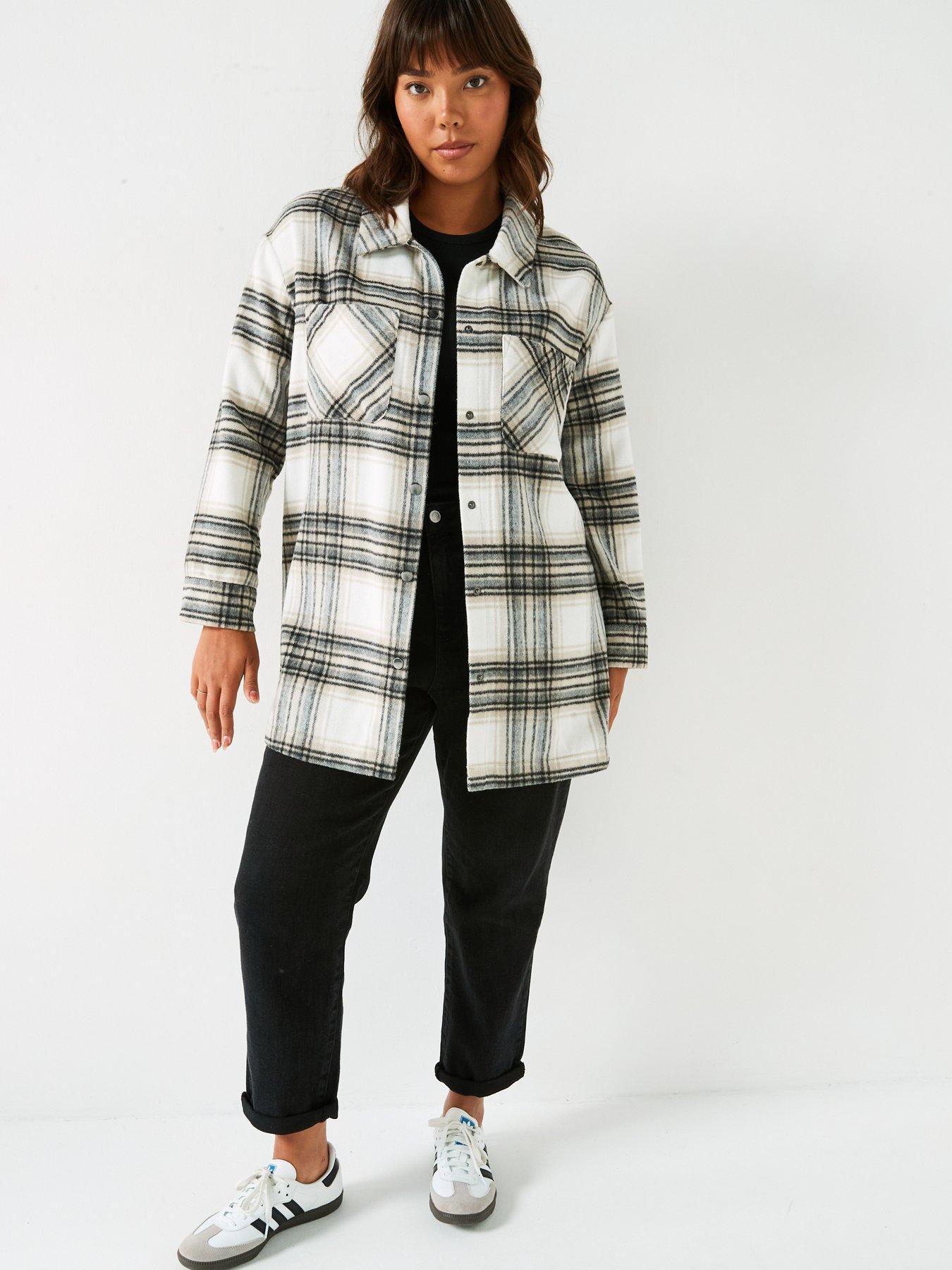 Image 3 of 6 of V by Very Curve Check Shacket - Multi