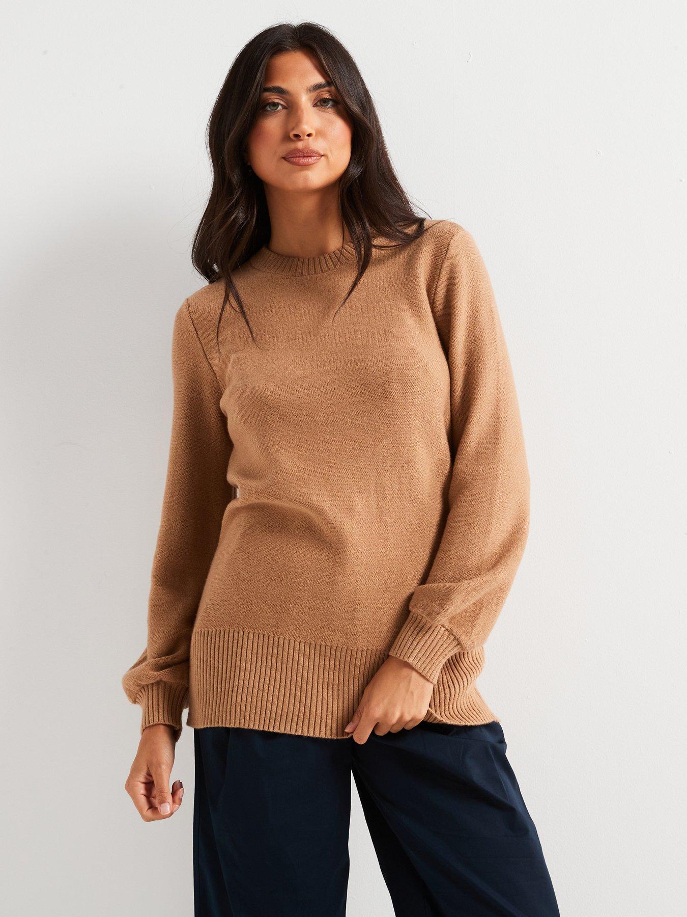 everyday-crew-neck-longline-jumper-beige