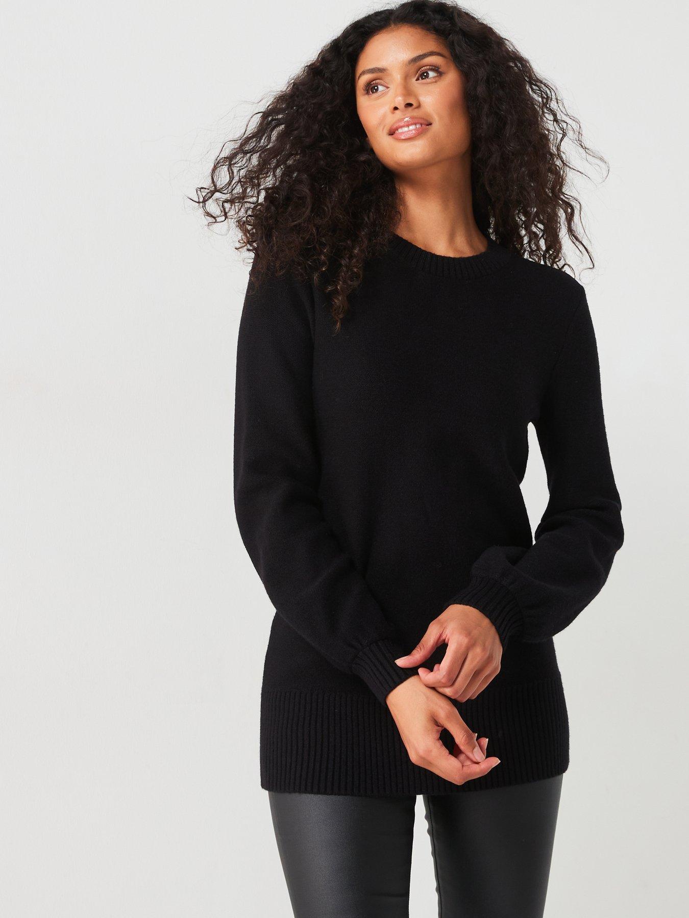 Ladies long black jumper sale