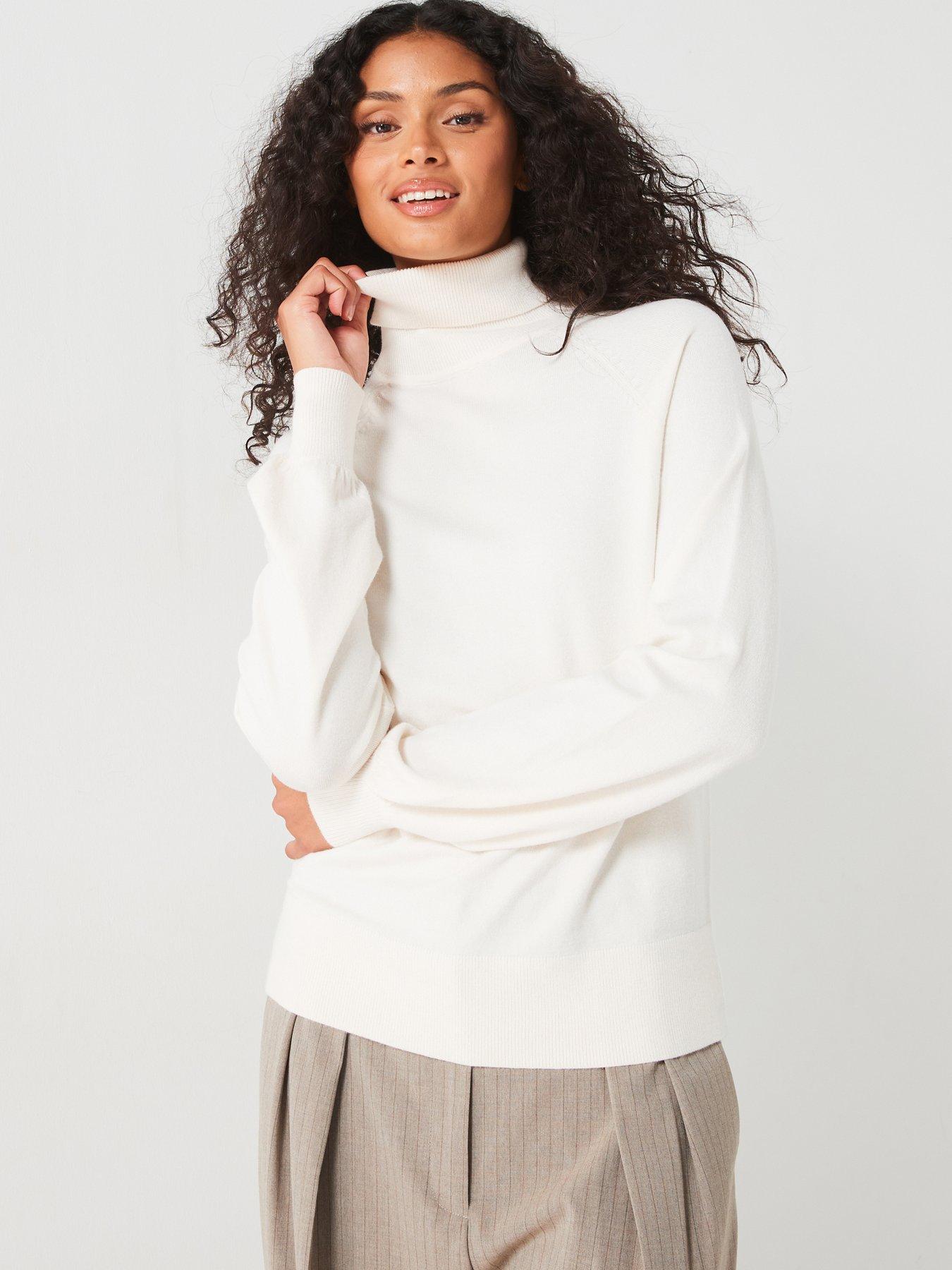 Plain white jumper womens sale