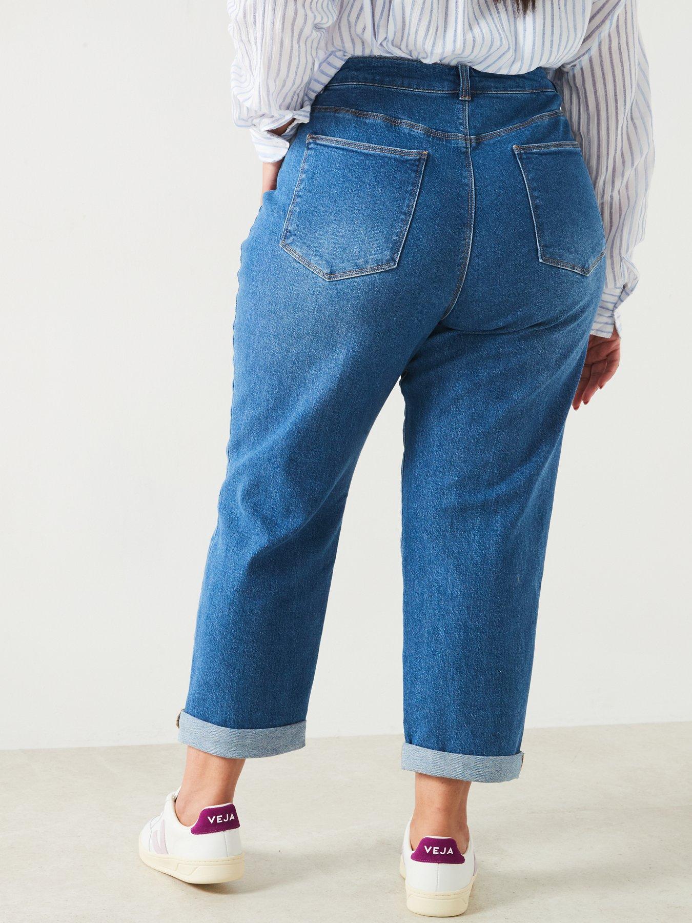 v-by-very-curve-high-waisted-stretch-mom-jean-bluestillFront