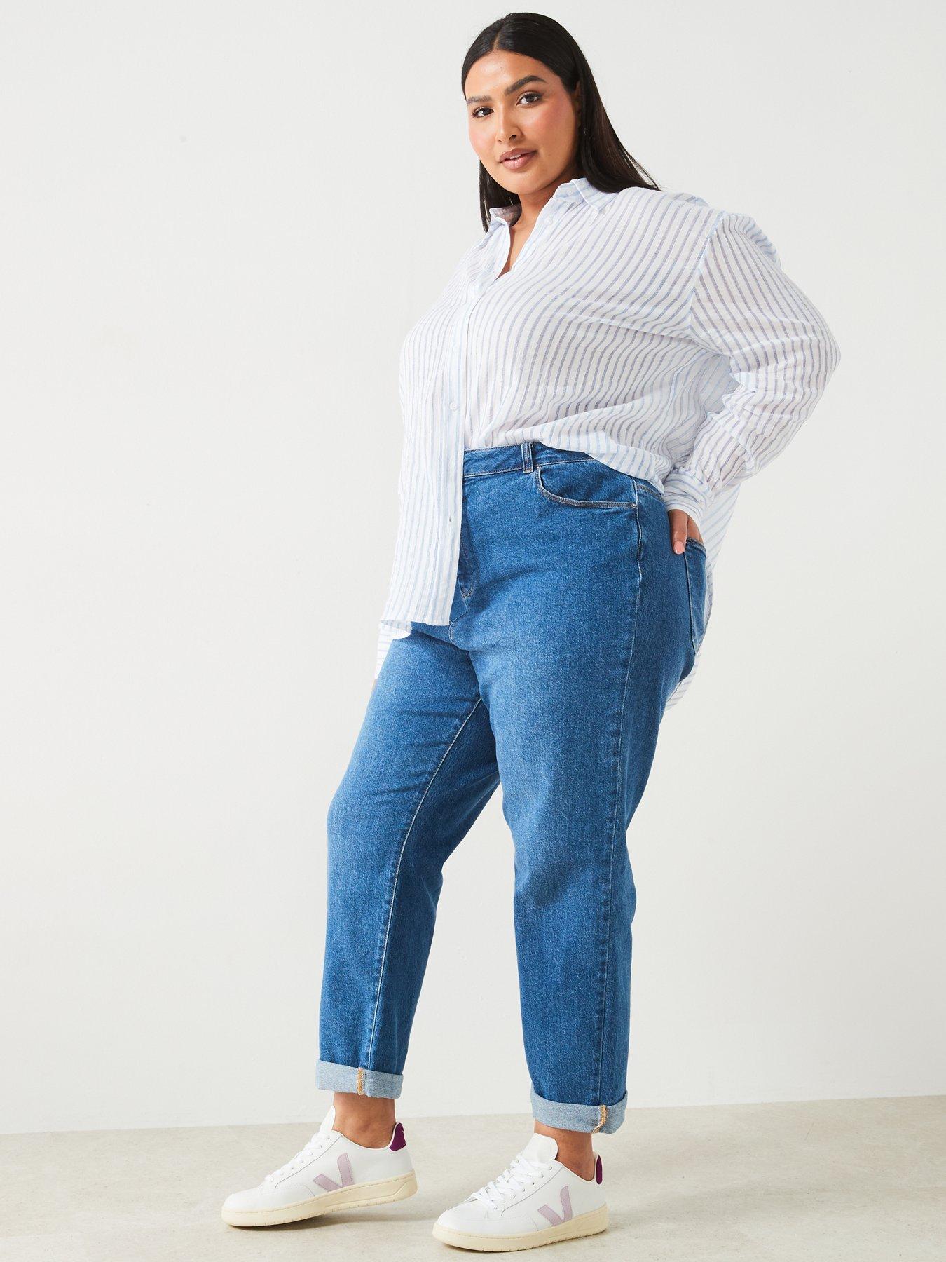 v-by-very-curve-high-waisted-stretch-mom-jean-bluedetail