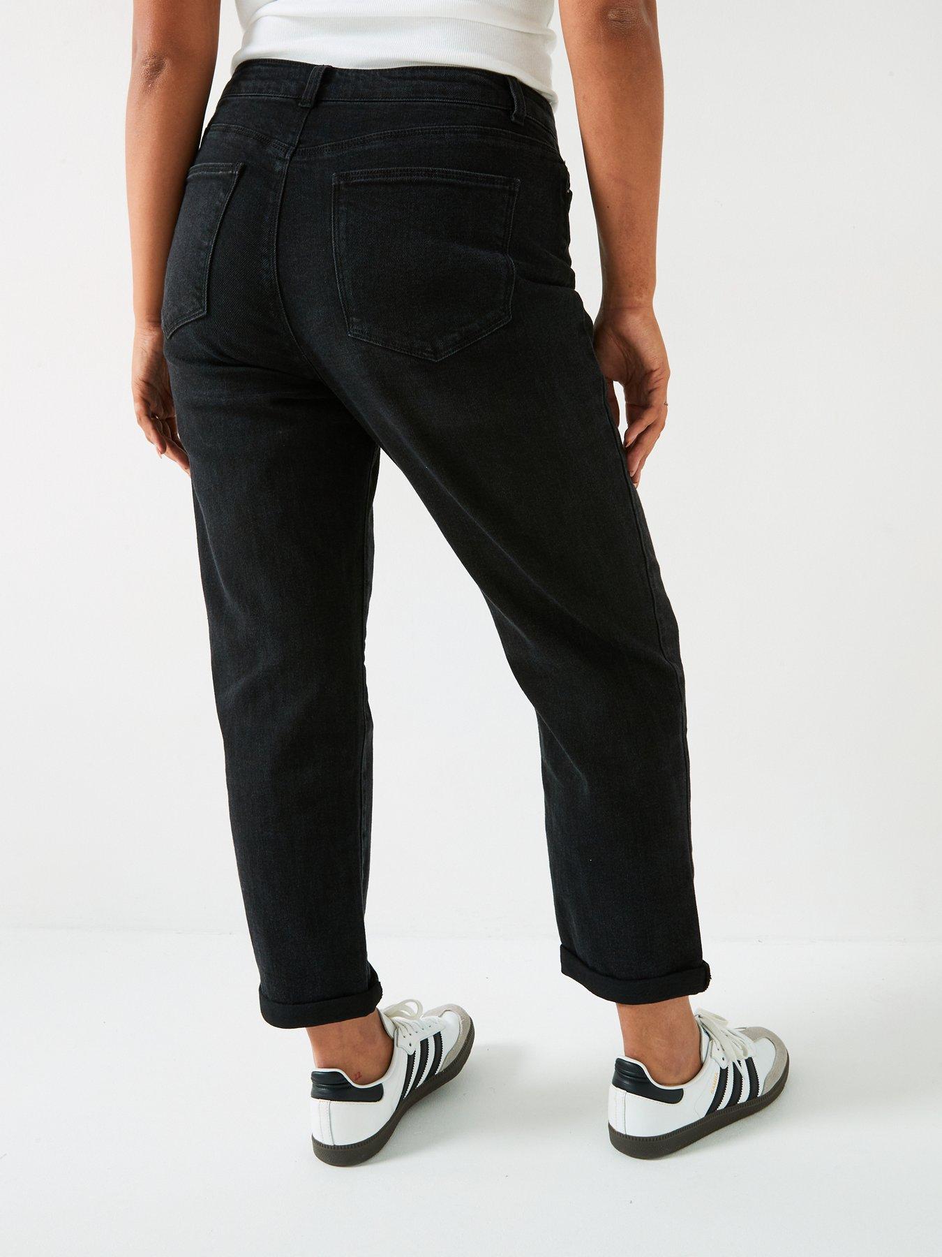 v-by-very-curve-highwaisted-stretch-mom-jean-blackstillFront