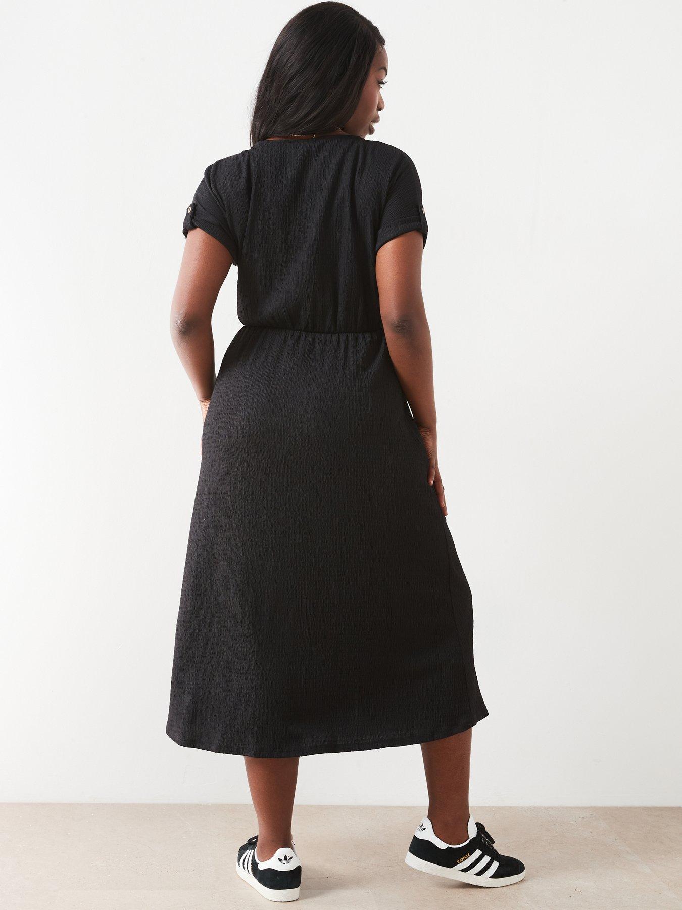 v-by-very-curve-jersey-crinkle-button-through-midi-dress-blackstillFront