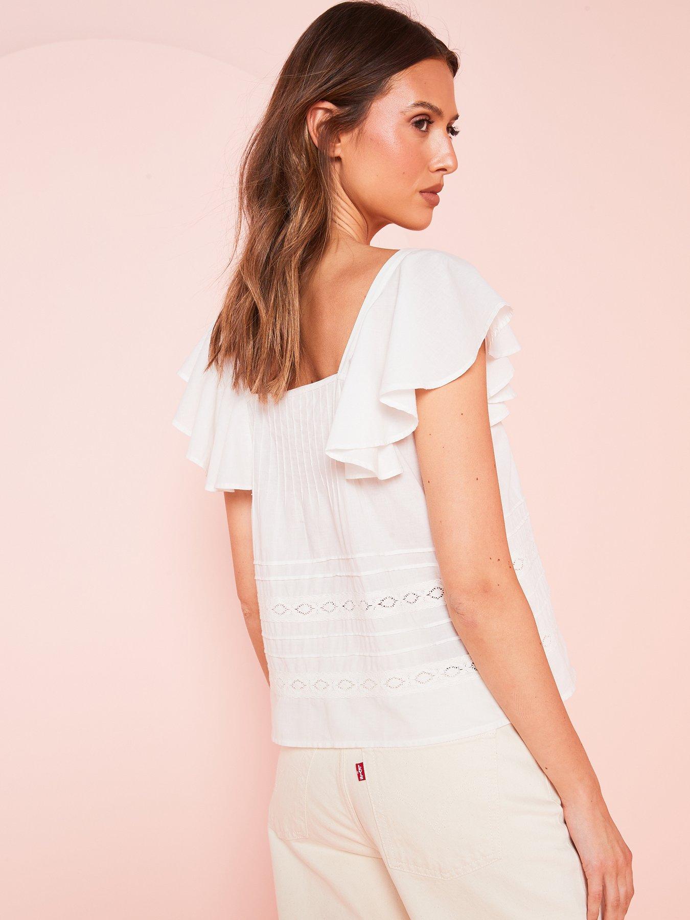 v-by-very-pleat-detail-broderienbspcotton-cami-whitestillFront