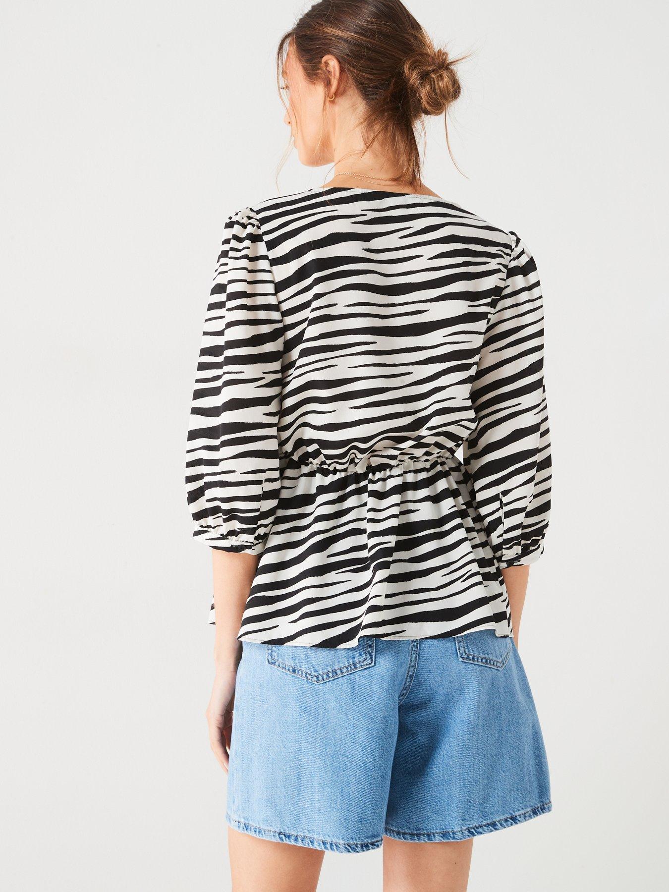 everyday-animal-printnbsptwist-front-blouse-mono-stripestillFront