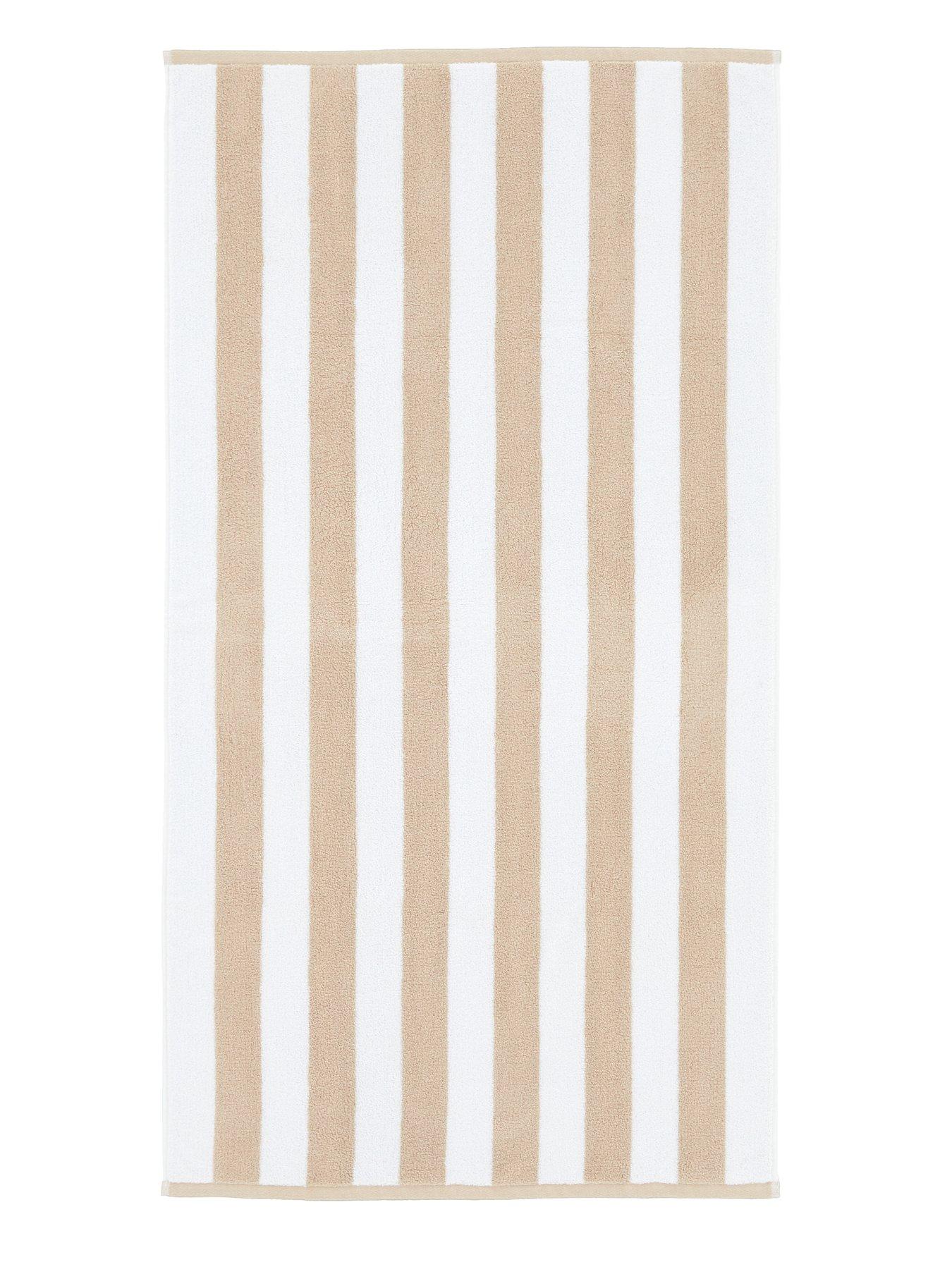 Bianca Reversible Stripe Jacquard 100% Cotton Towel Collection in Blush