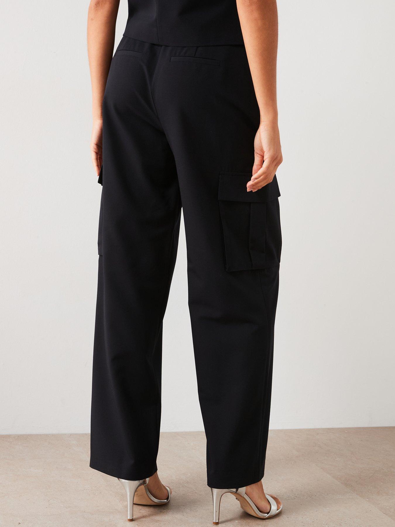 v-by-very-formal-cargo-trouser-blackstillFront