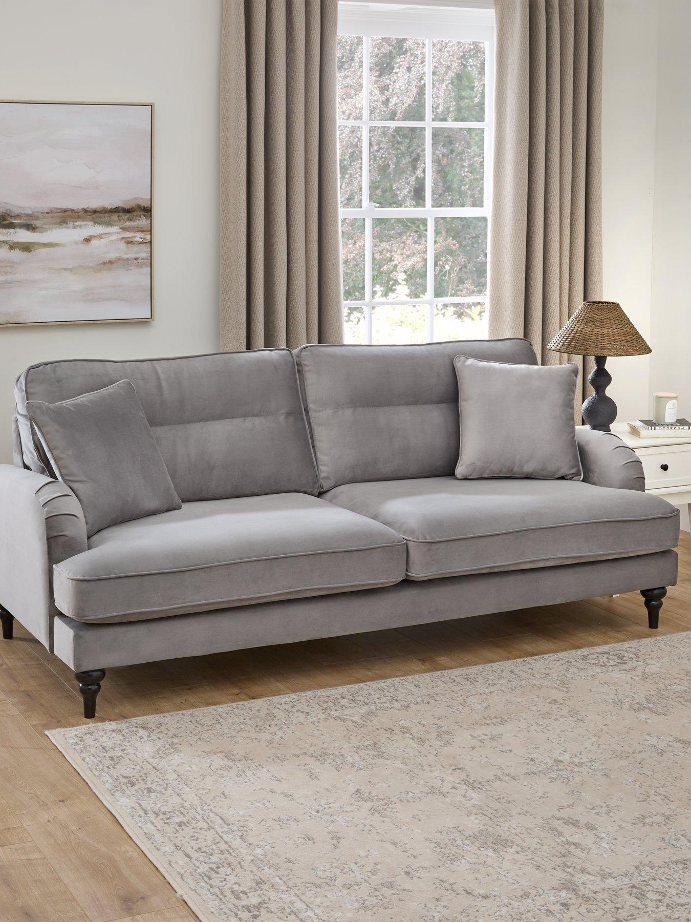Image 1 of 7 of The Very Collection Victoria 4 Seater Fabric Sofa - Grey&nbsp;- FSC&reg; Certified