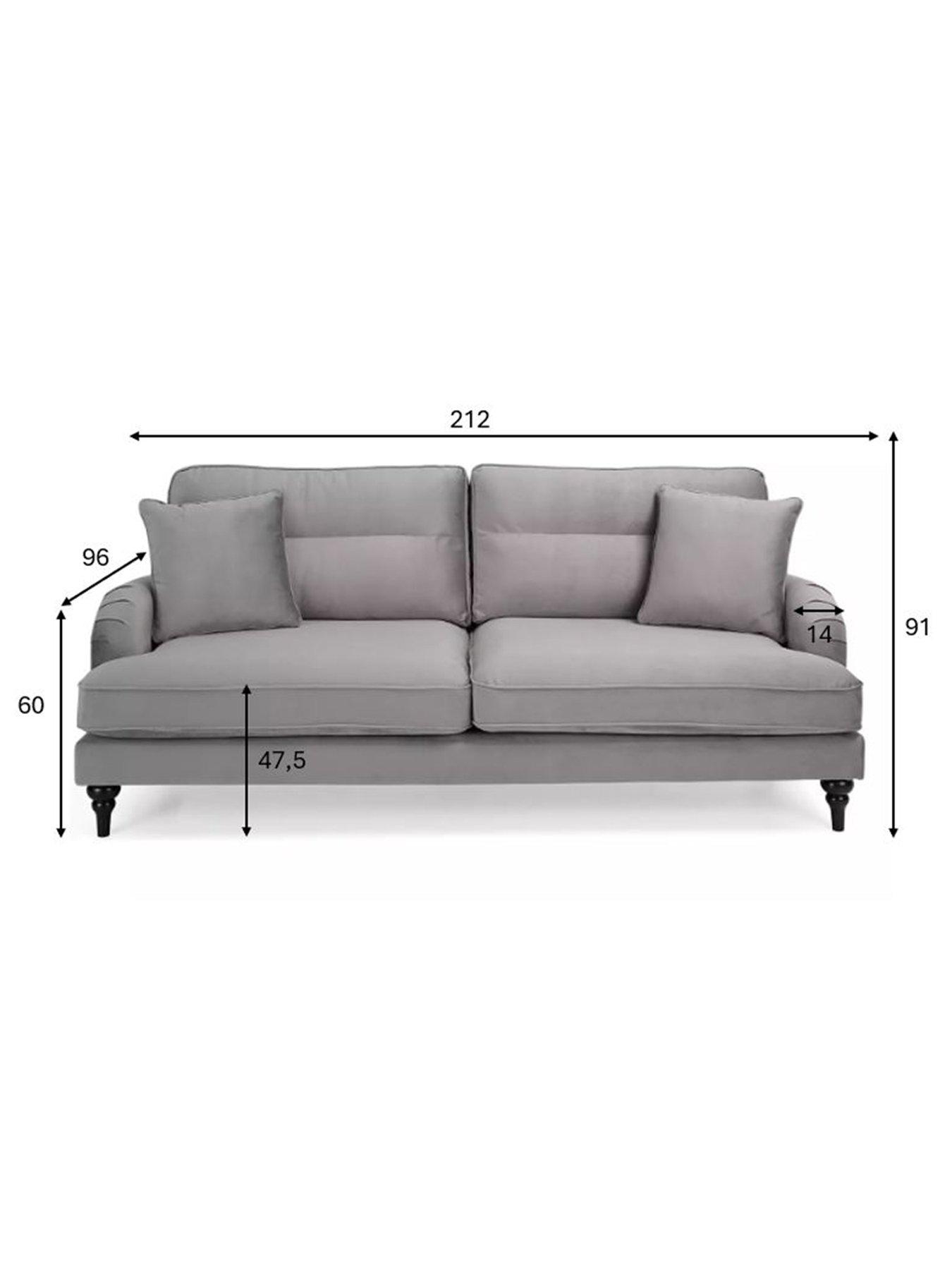 Image 7 of 7 of The Very Collection Victoria 4 Seater Fabric Sofa - Grey&nbsp;- FSC&reg; Certified