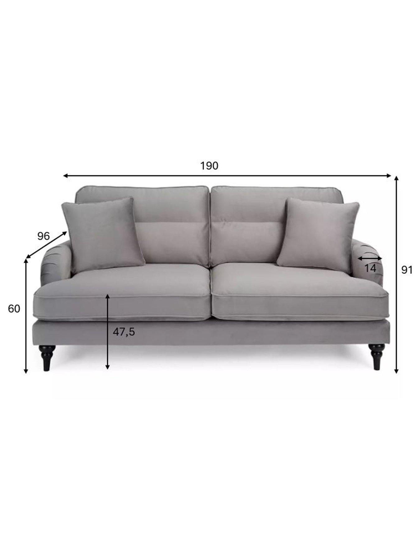 Image 7 of 7 of The Very Collection Victoria 3 Seater Fabric Sofa&nbsp;- Grey&nbsp;- FSC&reg; Certified