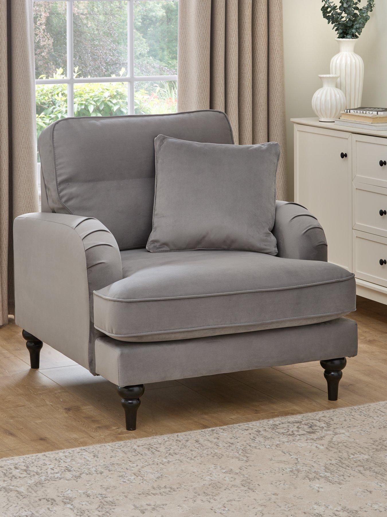 Very Home Victoria Fabric Armchair - Grey - FSC® Certified