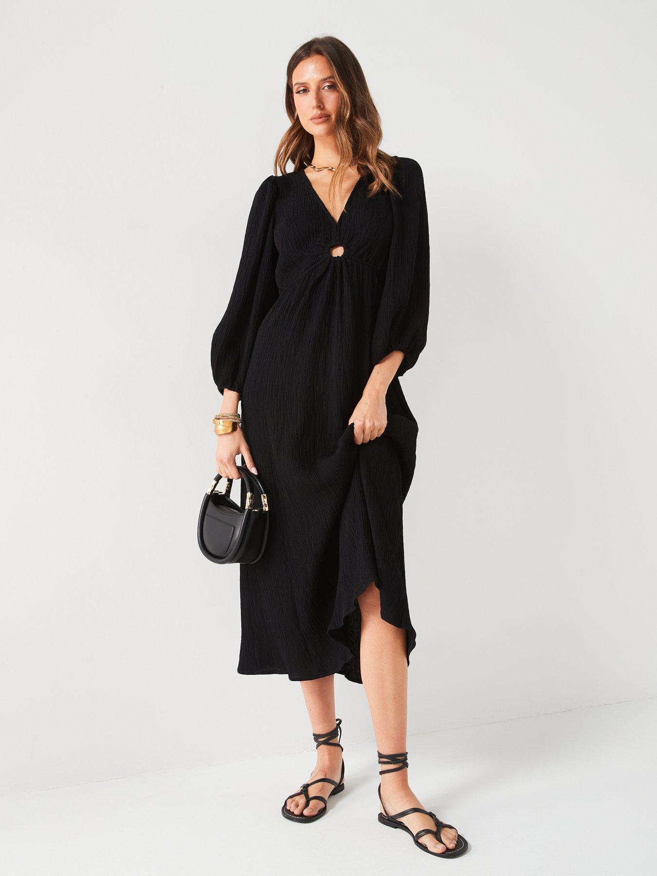 v-by-very-balloon-sleeve-cut-out-midi-dress-blackback