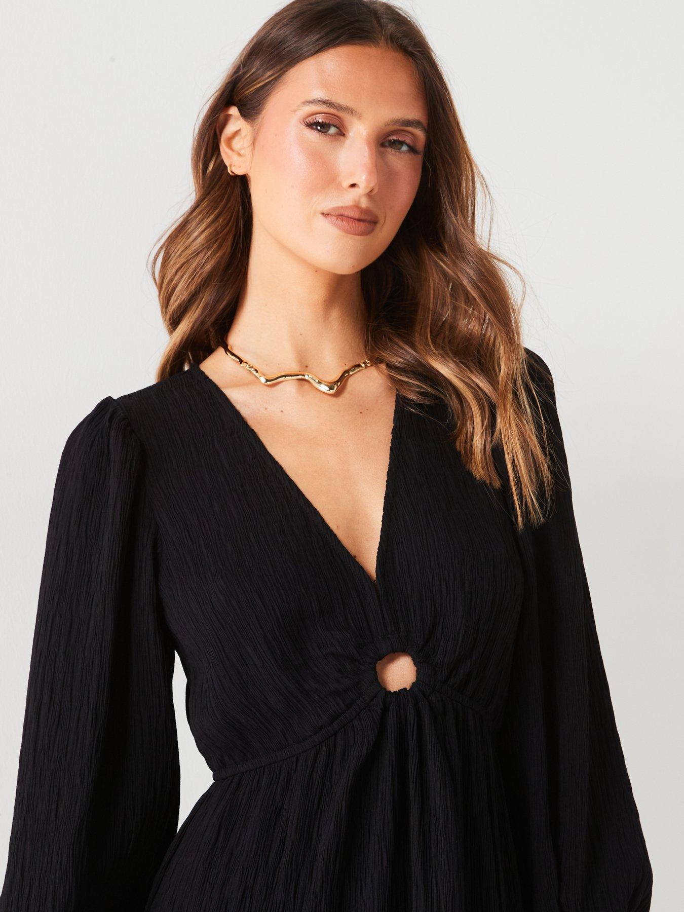 v-by-very-balloon-sleeve-cut-out-midi-dress-blackoutfit