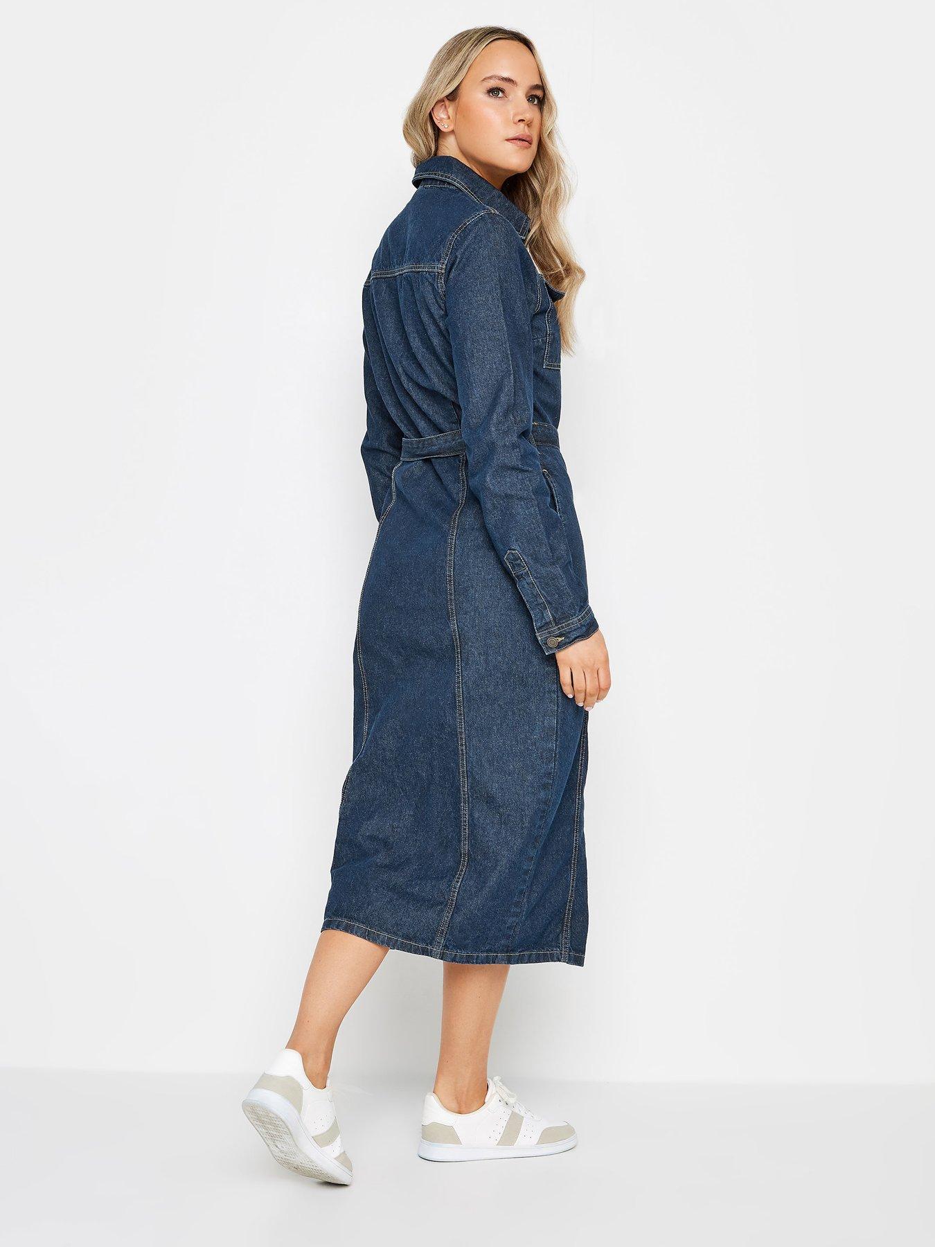 long-tall-sally-tall-tie-waist-denim-dress-bluestillFront