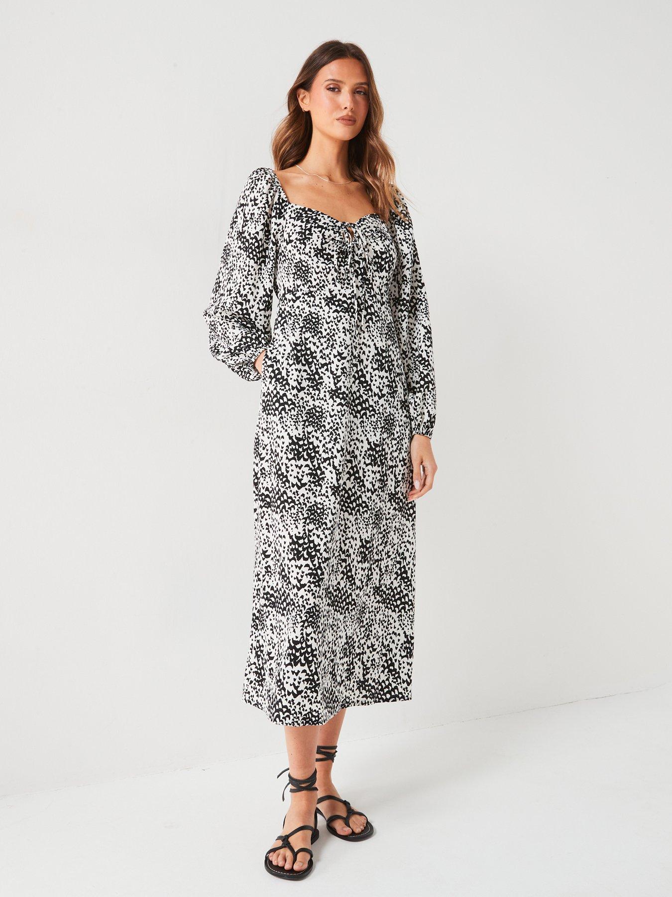 everyday-printed-long-sleevenbspmidi-dress-mono