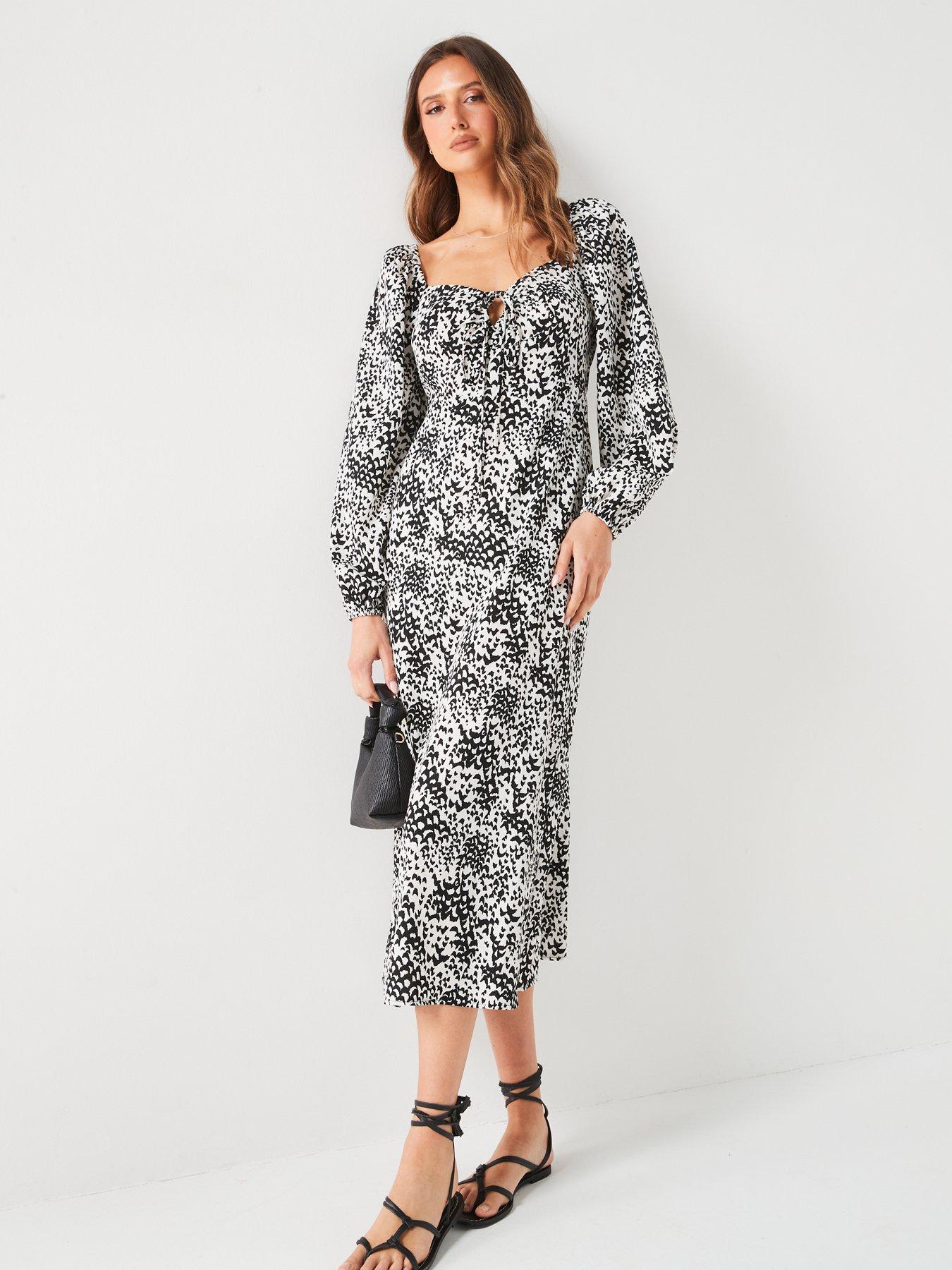 everyday-printed-long-sleevenbspmidi-dress-monoback