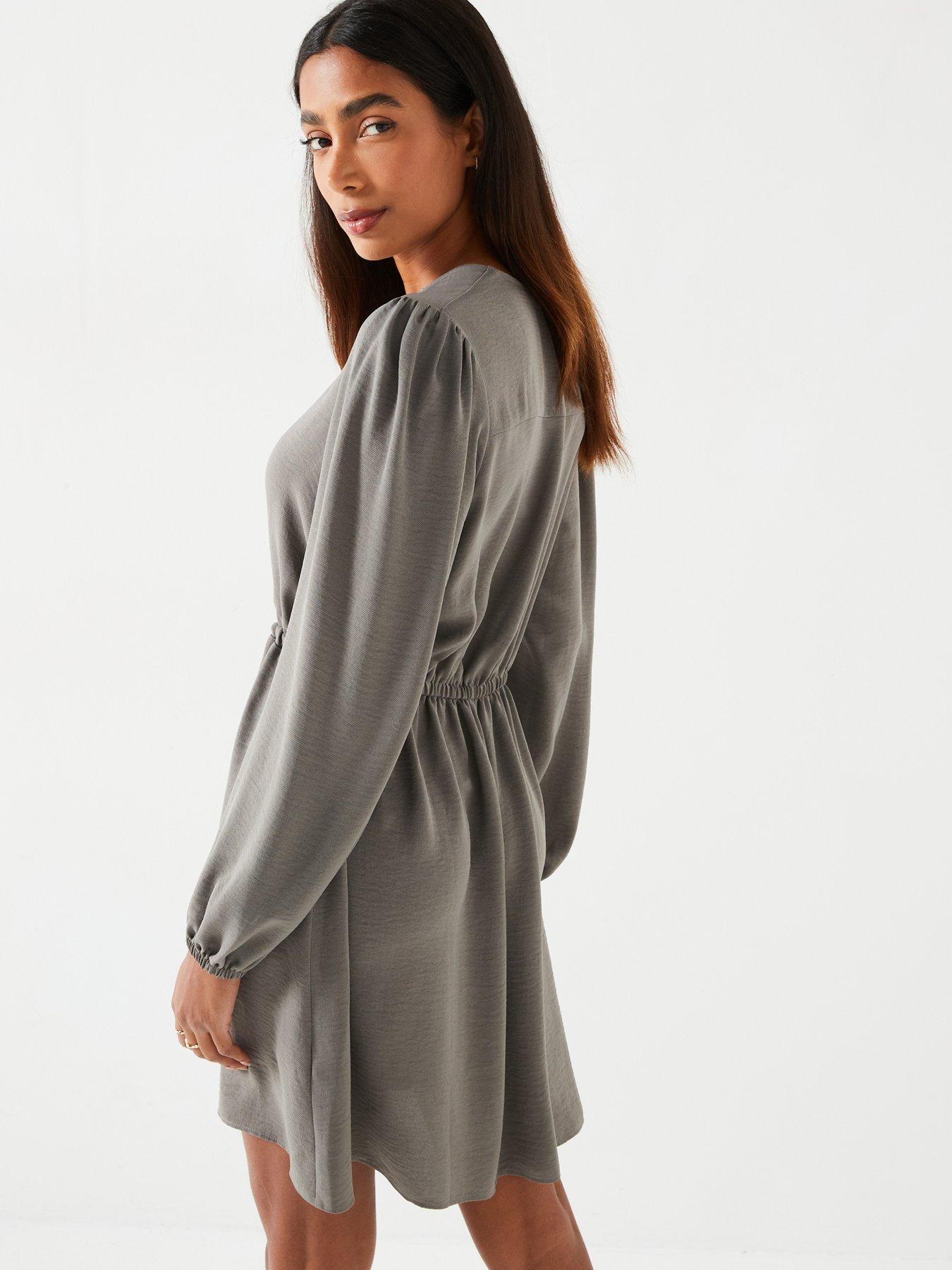 everyday-button-thru-shirt-mini-dress-greystillFront