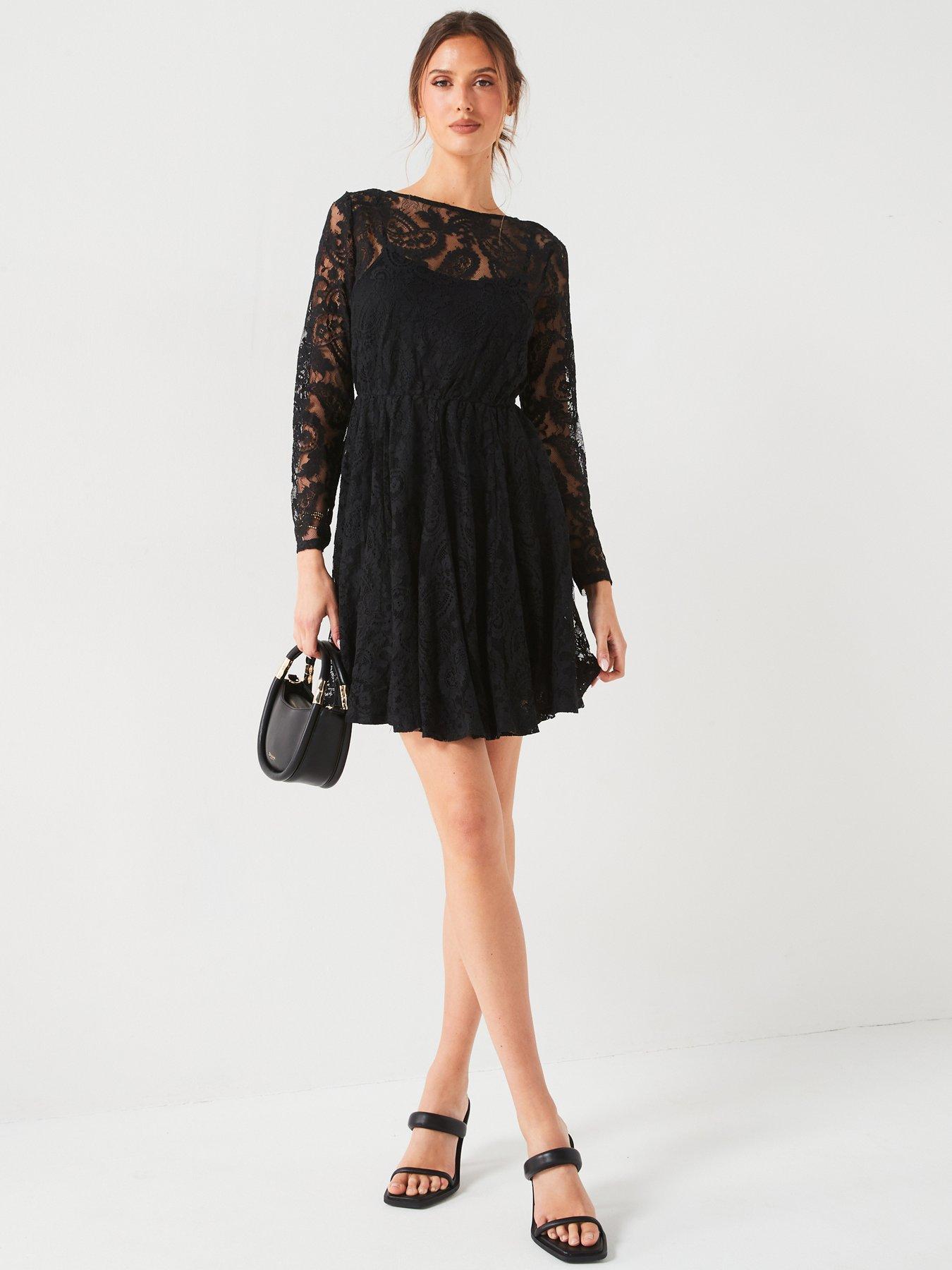 v-by-very-lace-skater-mini-dress-black