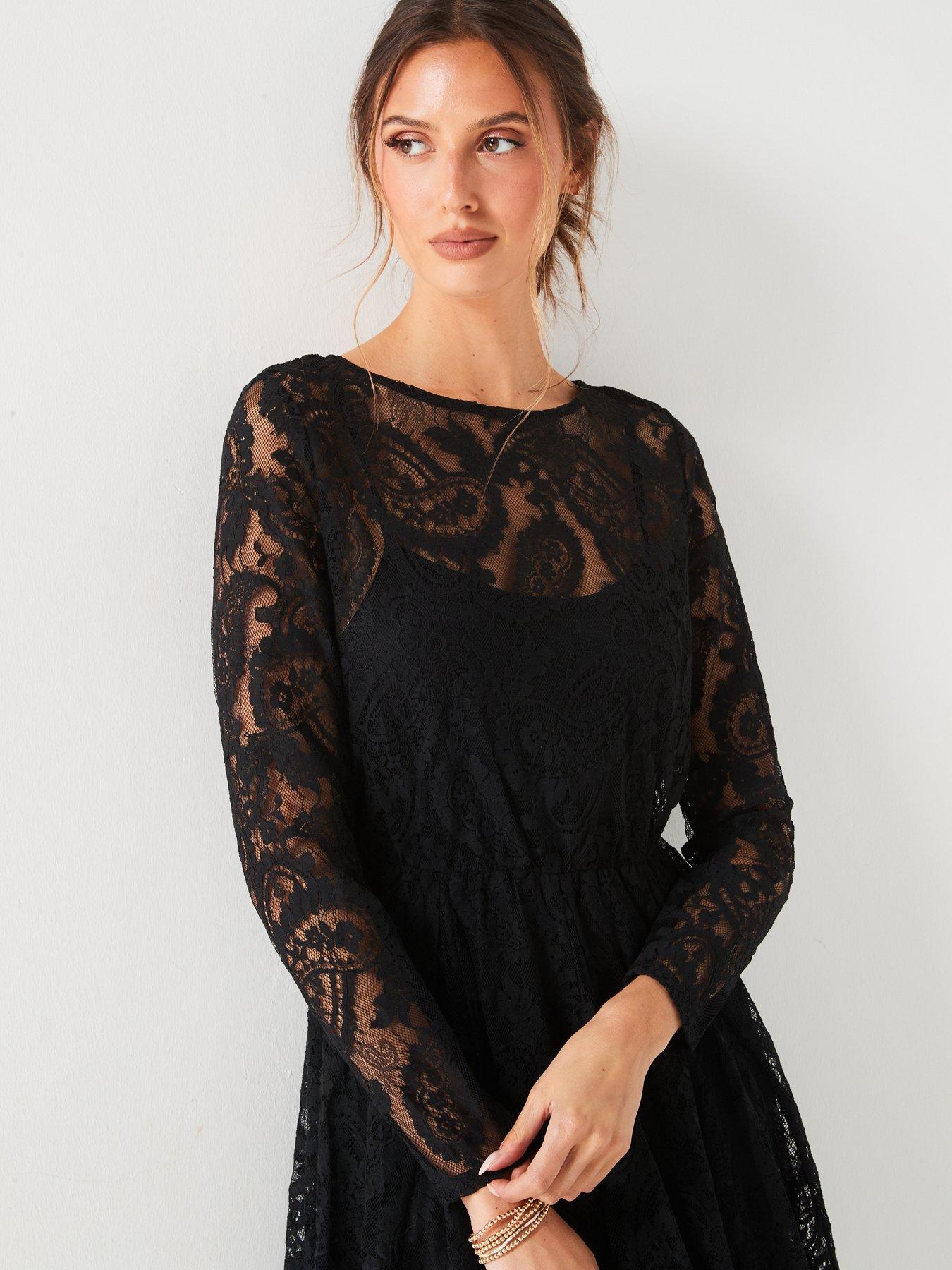 v-by-very-lace-skater-mini-dress-blackdetail