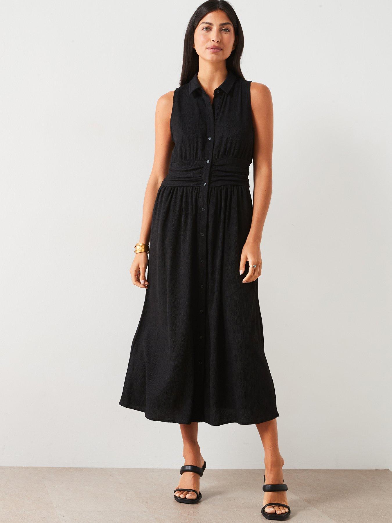 v-by-very-ruched-waist-midi-dress-black