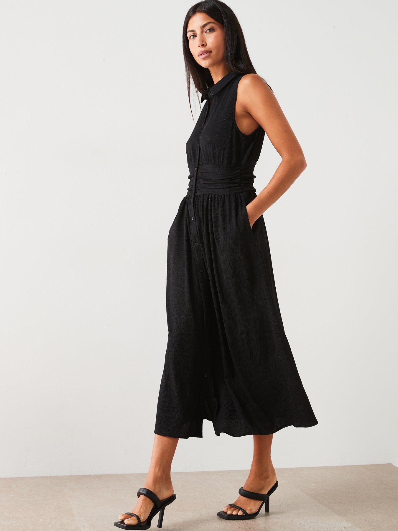 v-by-very-ruched-waist-midi-dress-blackdetail