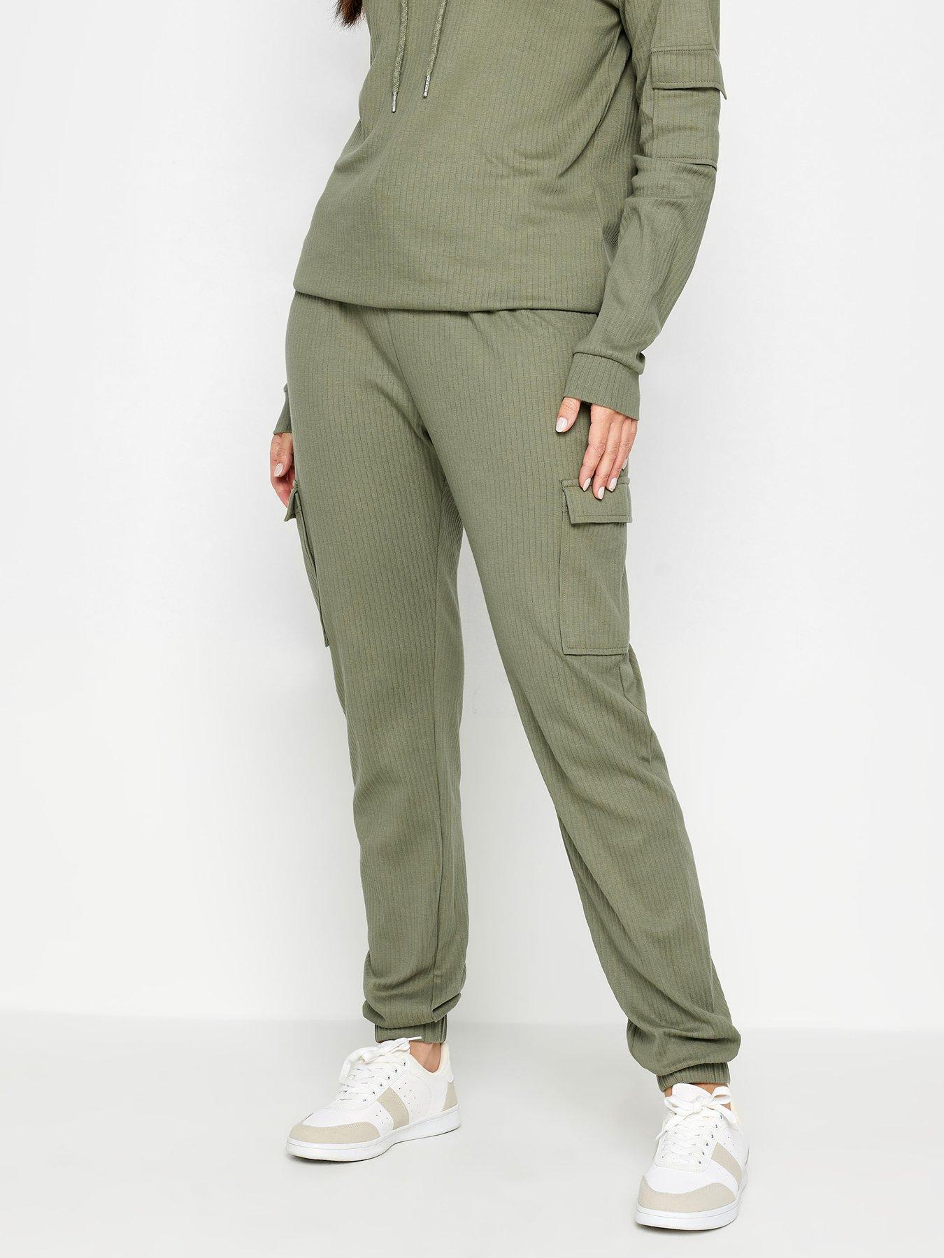 long-tall-sally-tall-khaki-rib-cargo-jogger