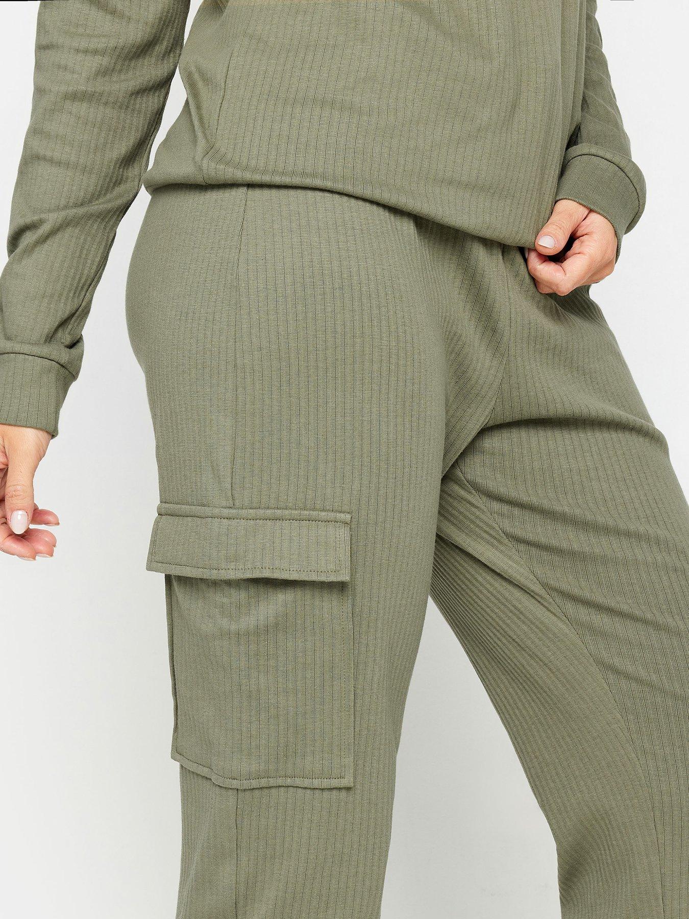 long-tall-sally-tall-khaki-rib-cargo-joggeroutfit