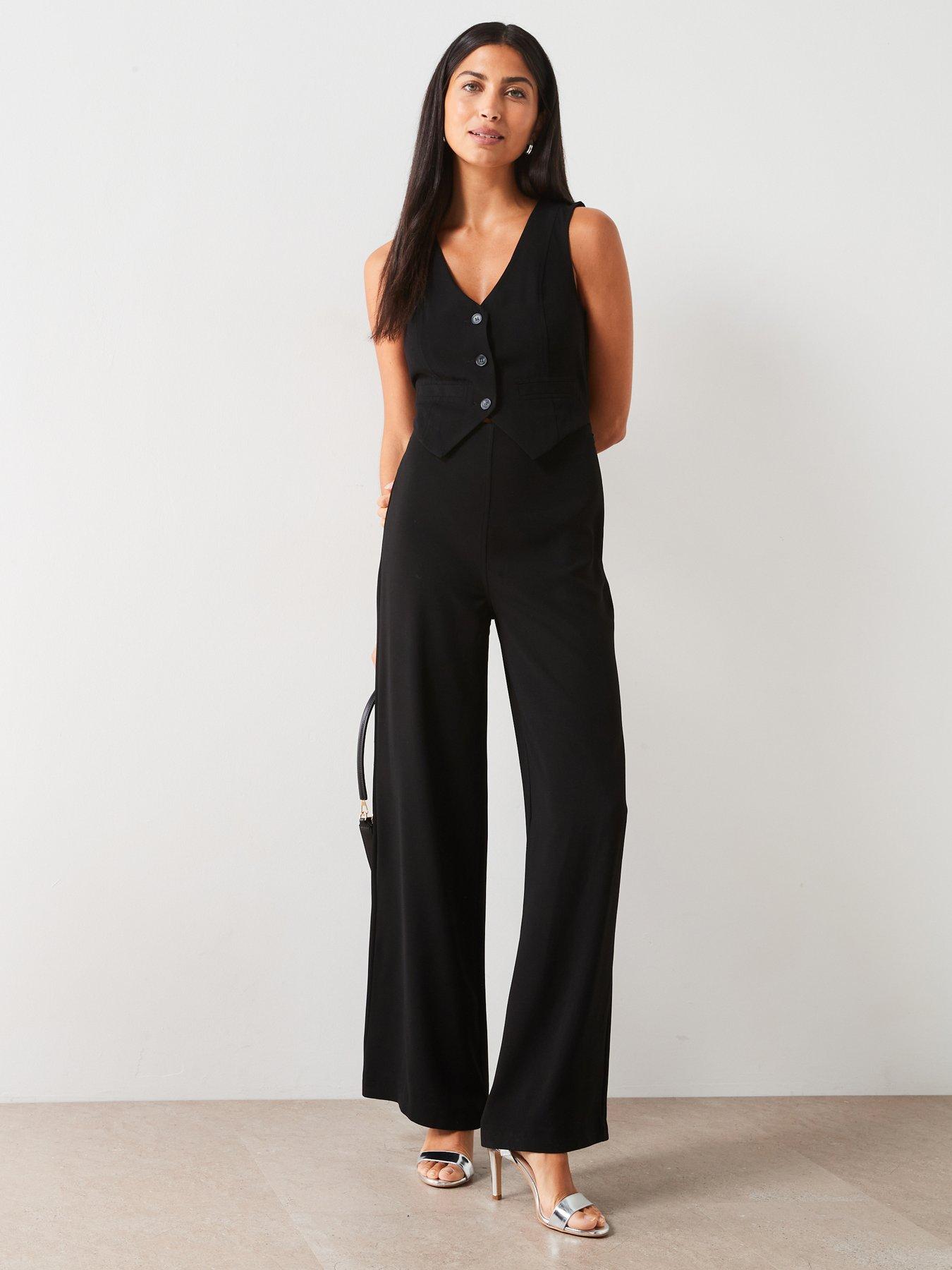 undefined Waistcoat Jumpsuit - Black
