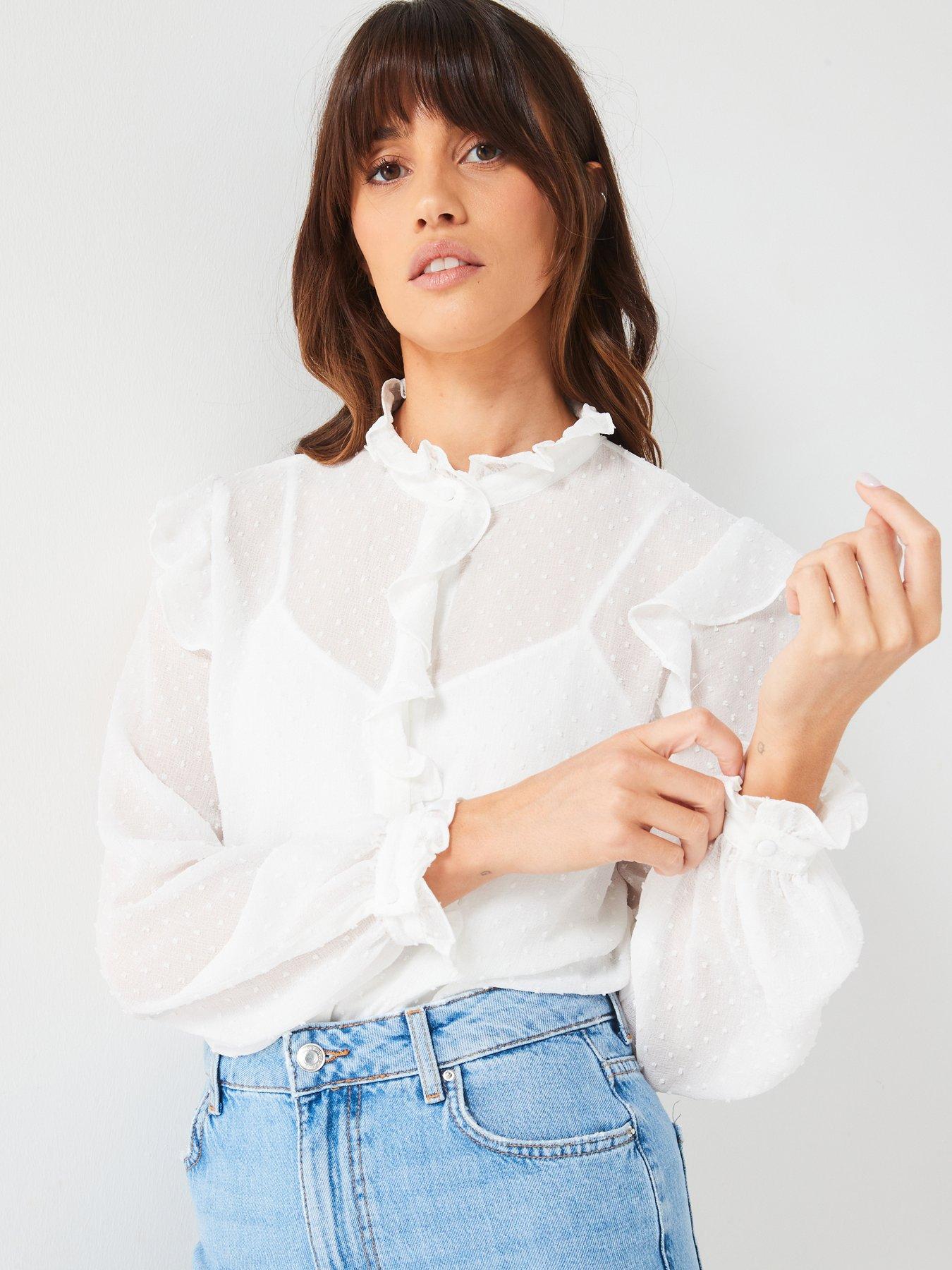 v-by-very-dobby-frill-long-sleeve-blouse-white