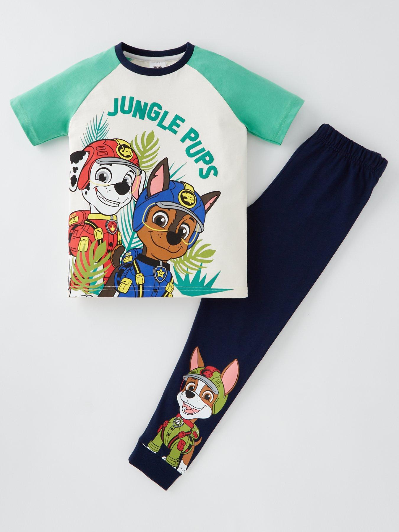 paw-patrol-raglan-short-sleeve-pyjamas-green