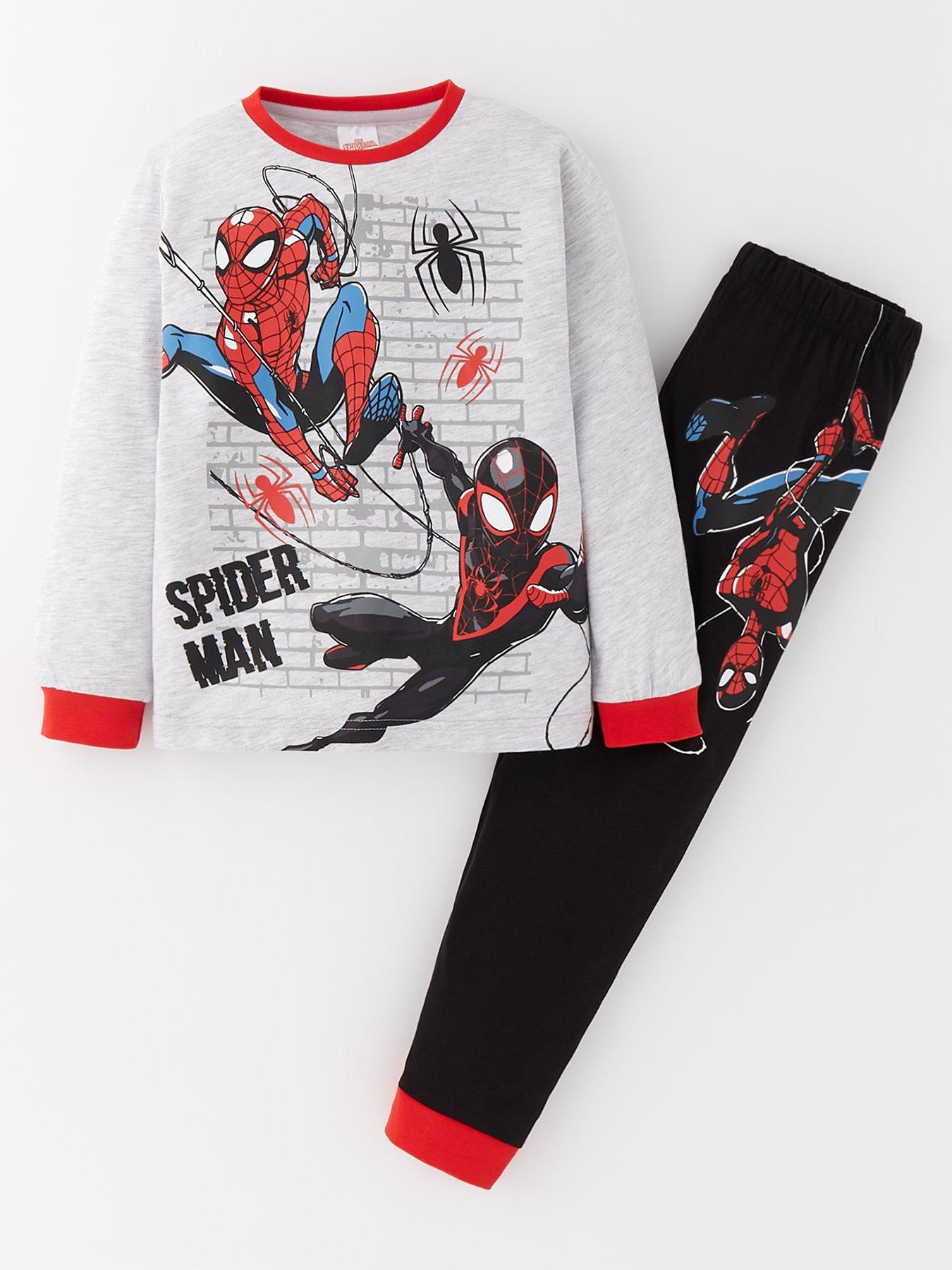 spiderman-and-miles-morales-long-sleeve-pyjamas-grey