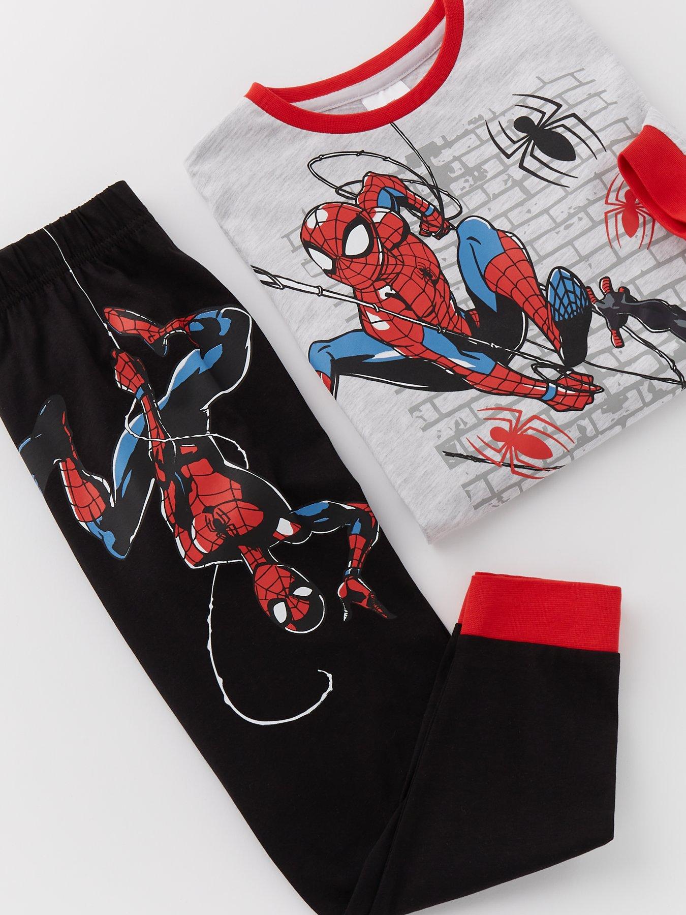 spiderman-and-miles-morales-long-sleeve-pyjamas-greydetail