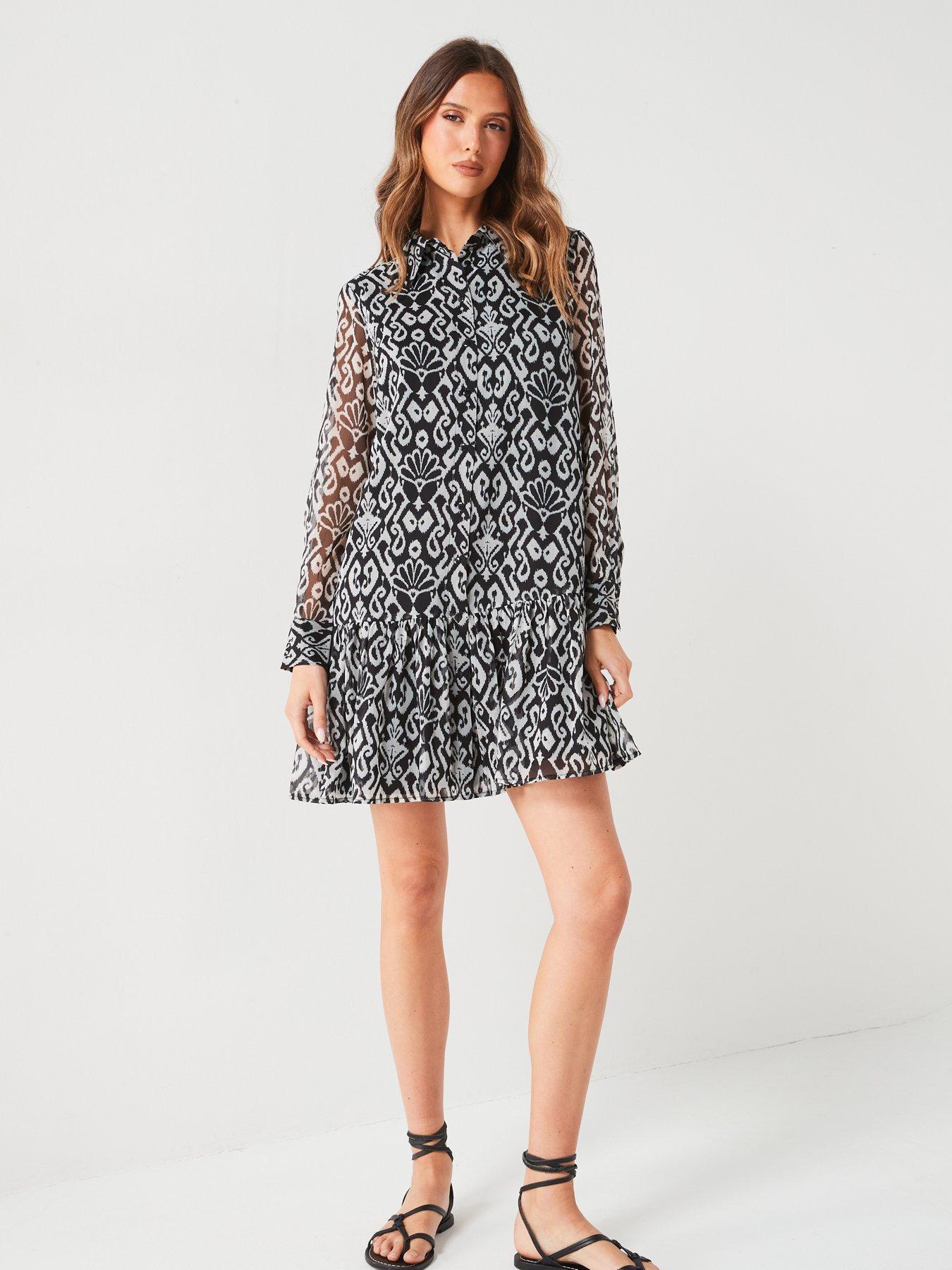 v-by-very-printed-mini-shirtnbspdress-monoback