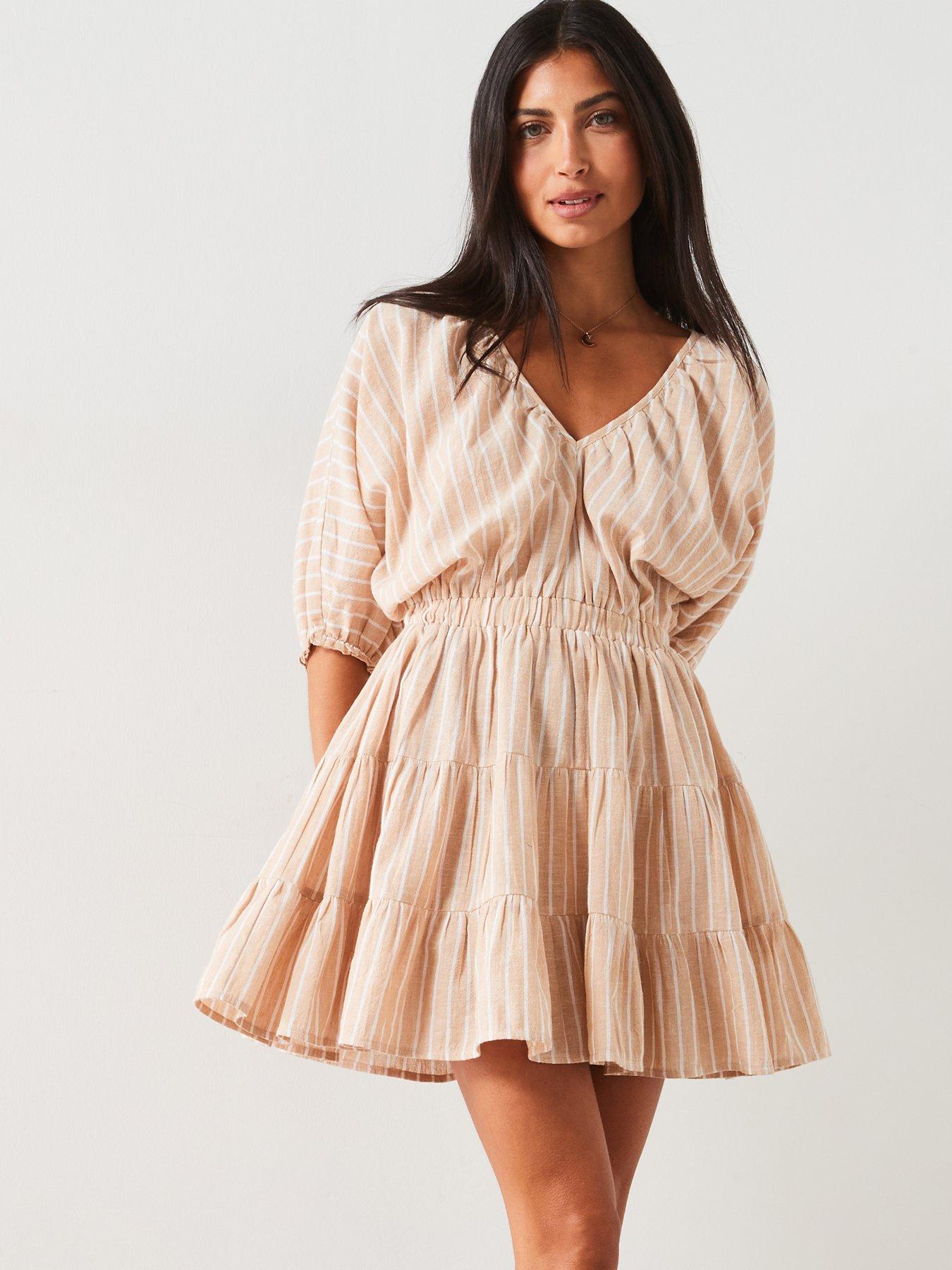 v-by-very-stripe-linen-blendnbspmini-dress-beige