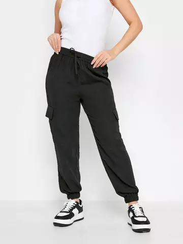 Women's Petite Cuff Hem High Waist Cargo Trouser