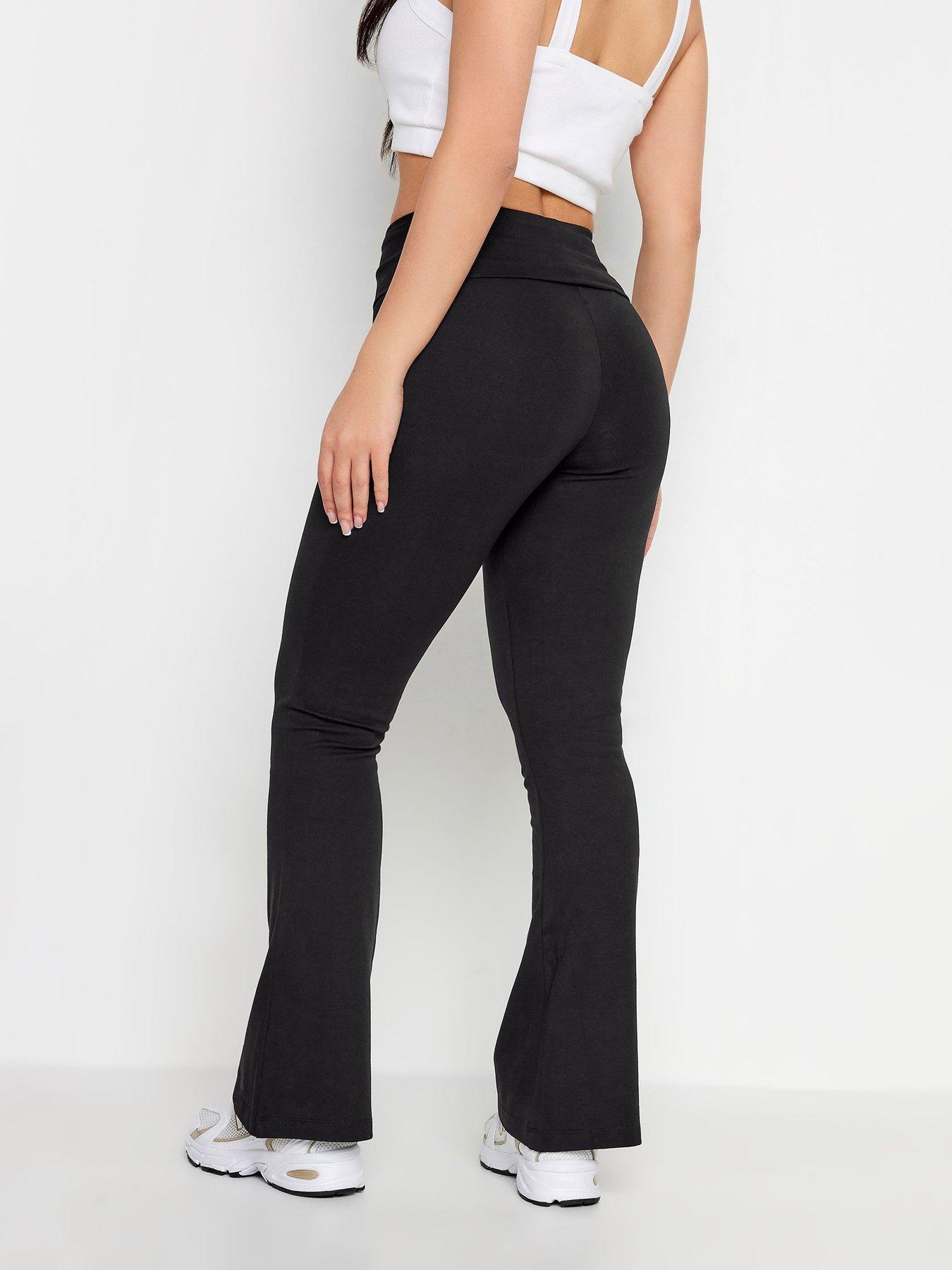 Image 2 of 4 of PixieGirl Petite Fold Over Flare Pants - Black